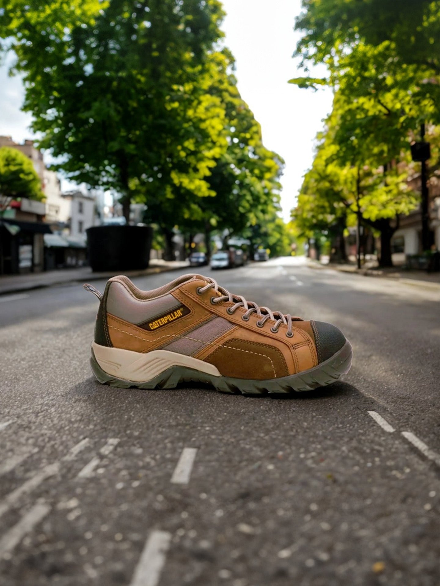 Caterpillar Mens Argon Composite Work Shoes #color_Brown