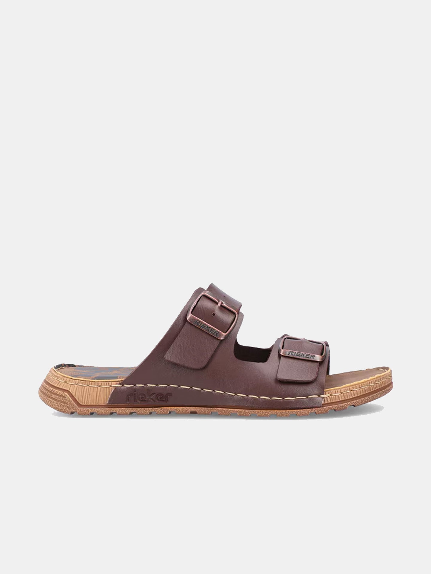 Rieker 21997 Men's Slider Sandals #color_Brown