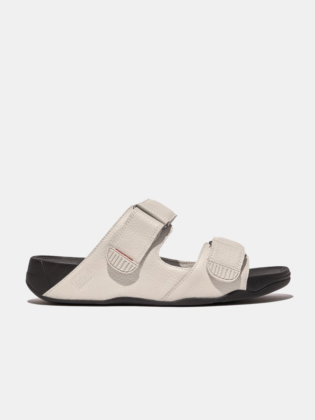 Fitflop Men's Gogh Moc Adjustable Leather Slides #color_Clay Gray