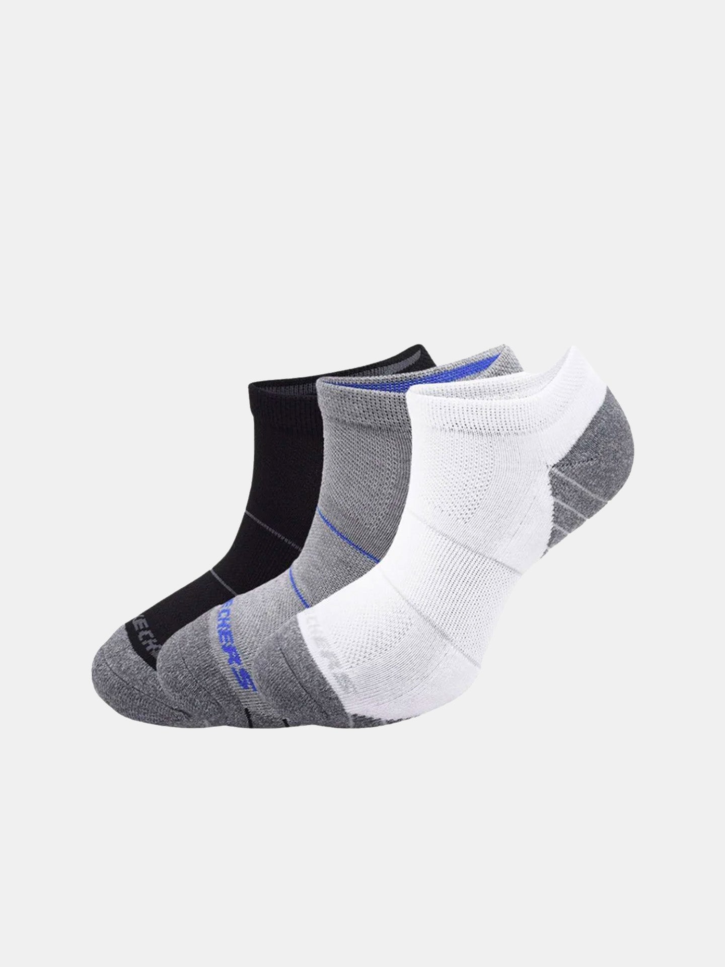 Skechers Men's 3 Pack Extended Terry Low Cut Socks #color_Gray