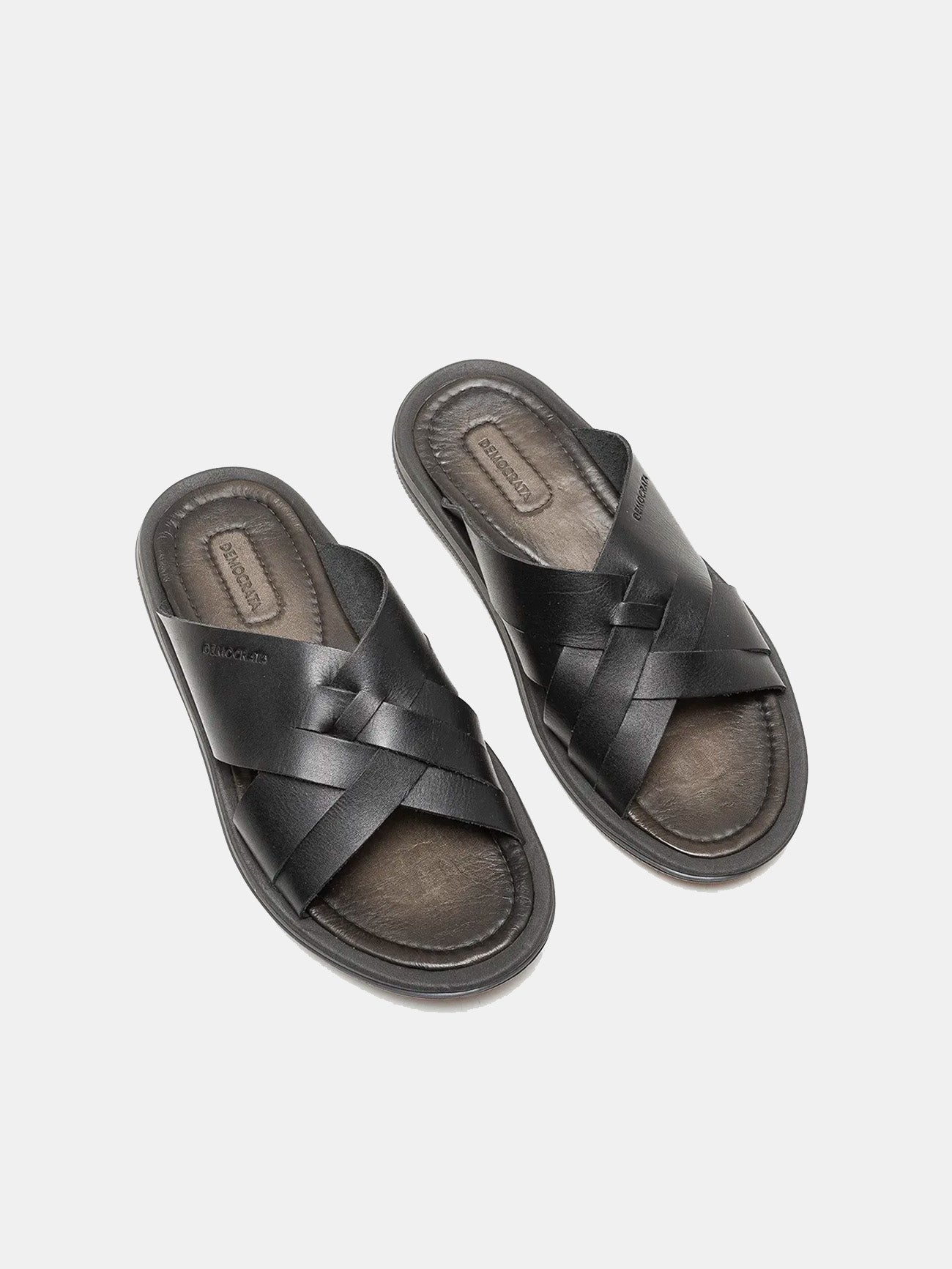 Democrata Men's Easy Groove Sandals #color_Black