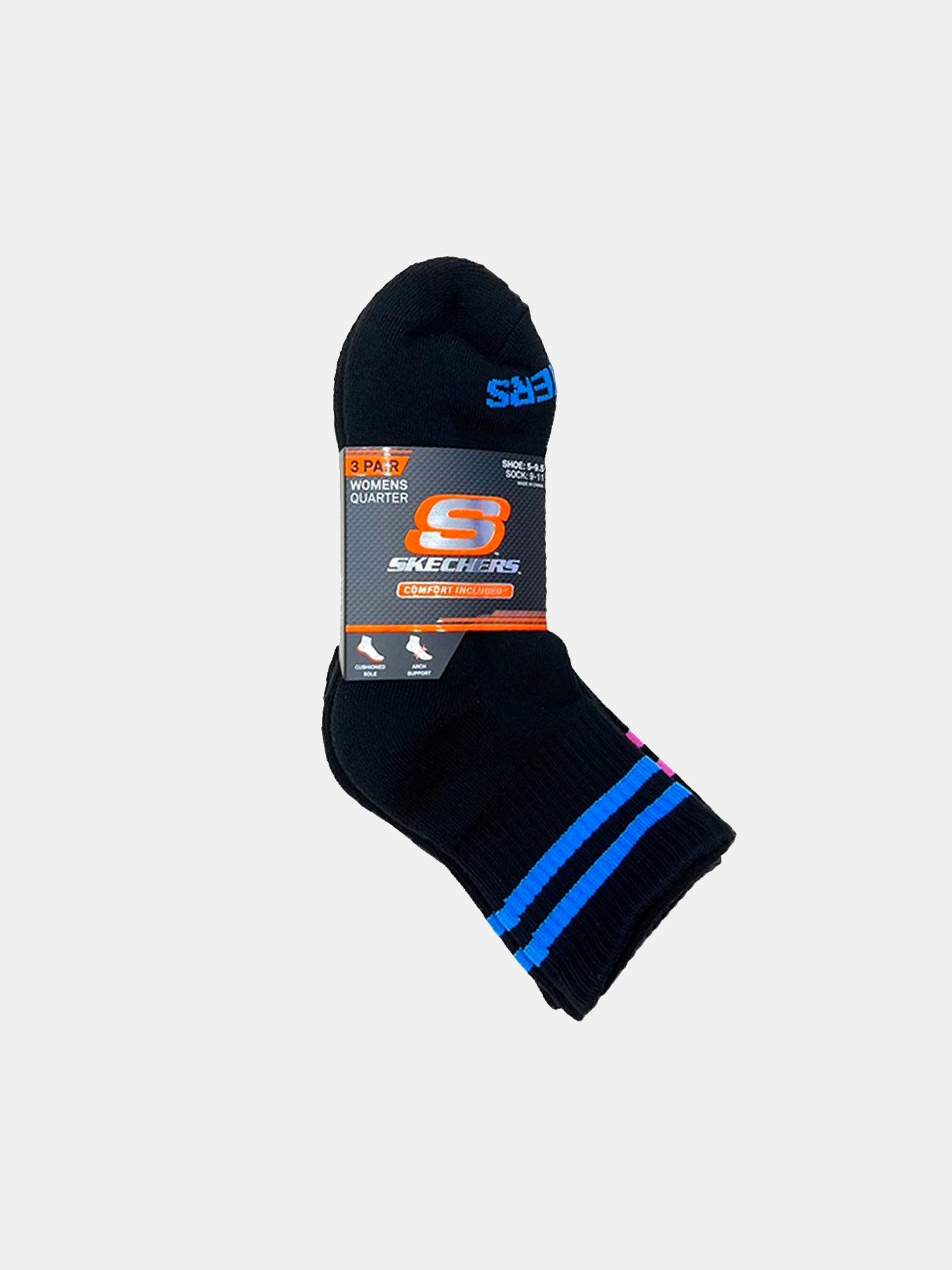 Skechers Women's 2 Pack Quarter Socks #color_Black