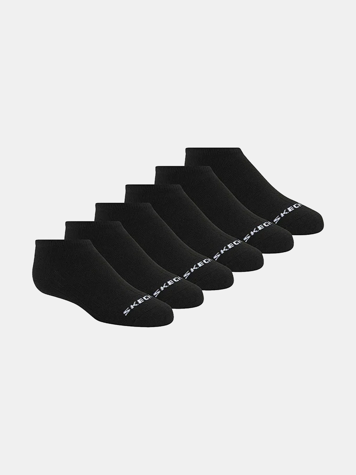 Skechers 6PK 1/2 Terry No Show S118209-001 Unisex Socks #color_black