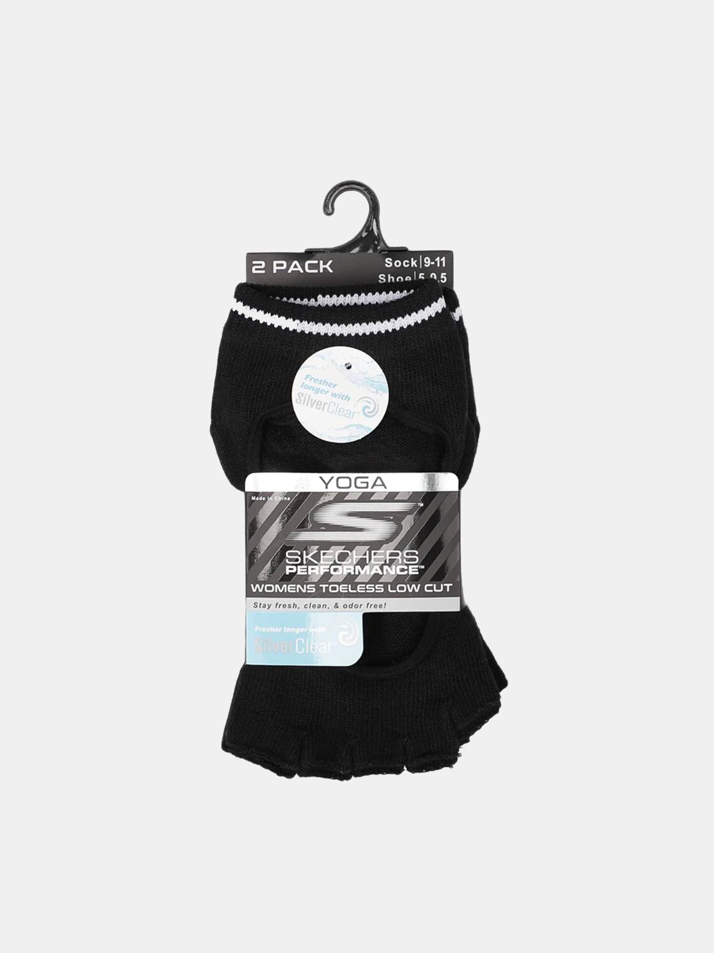 Skechers Women's 2 pack Yoga Toeless Low Cut Socks #color_Black