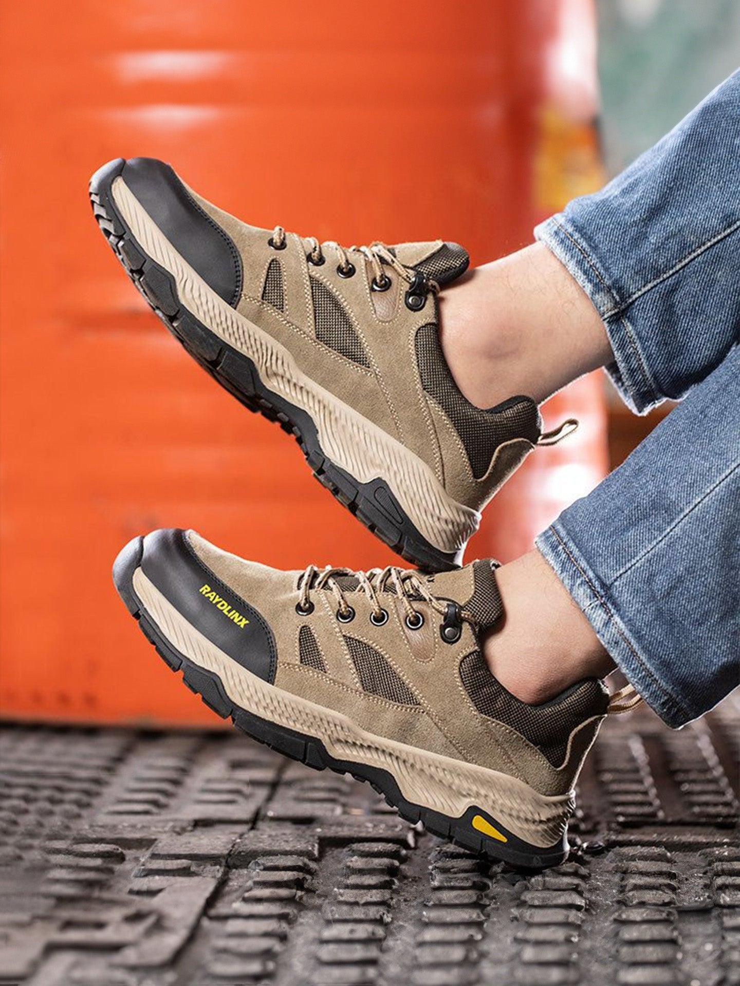 Raydlinx Men's Mountain Hiking Walking Shoes #color_Gray