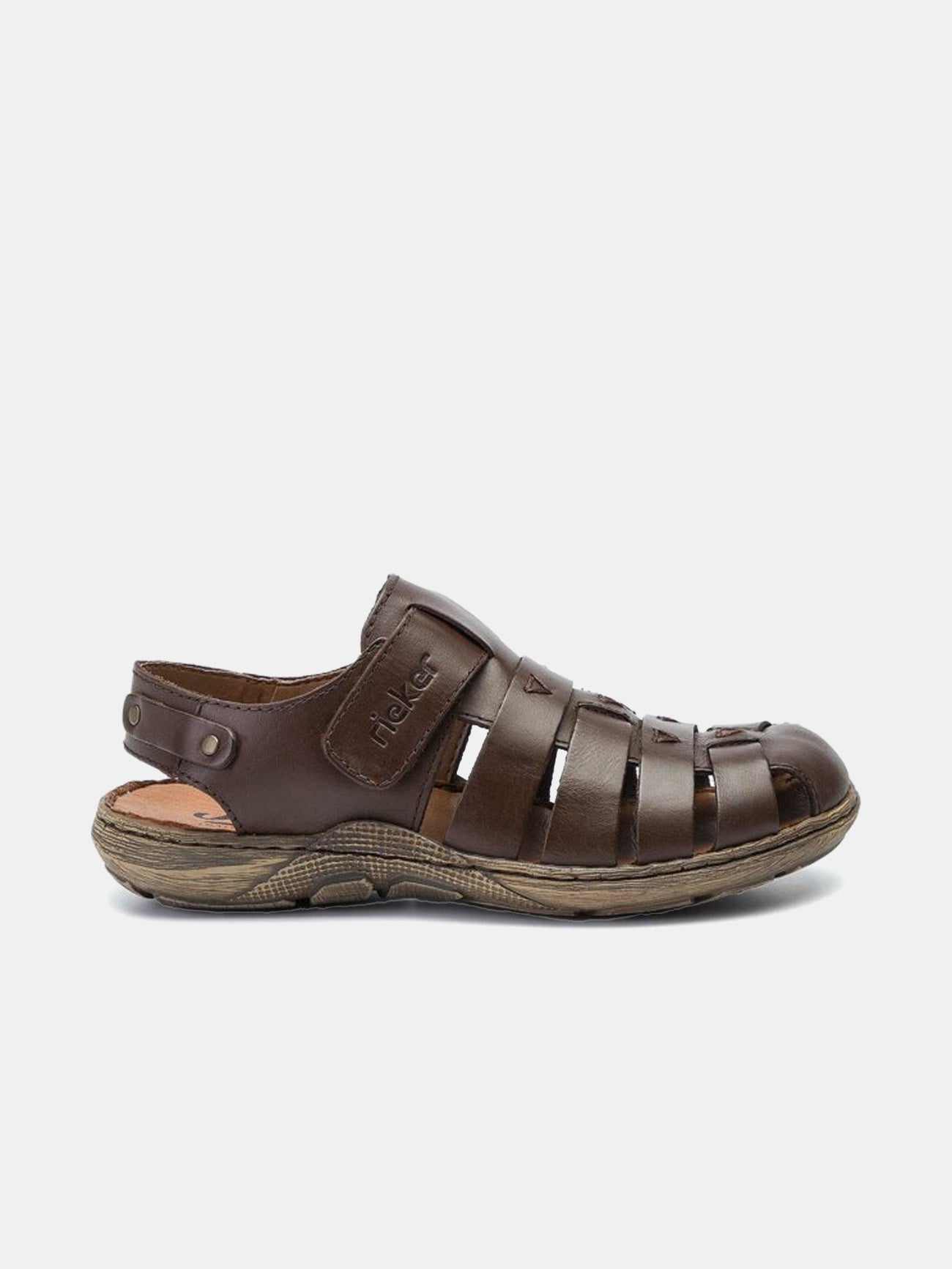 Rieker 22074-25 Back Strap Hook & Loop Outdoor Sandals #color_Brown