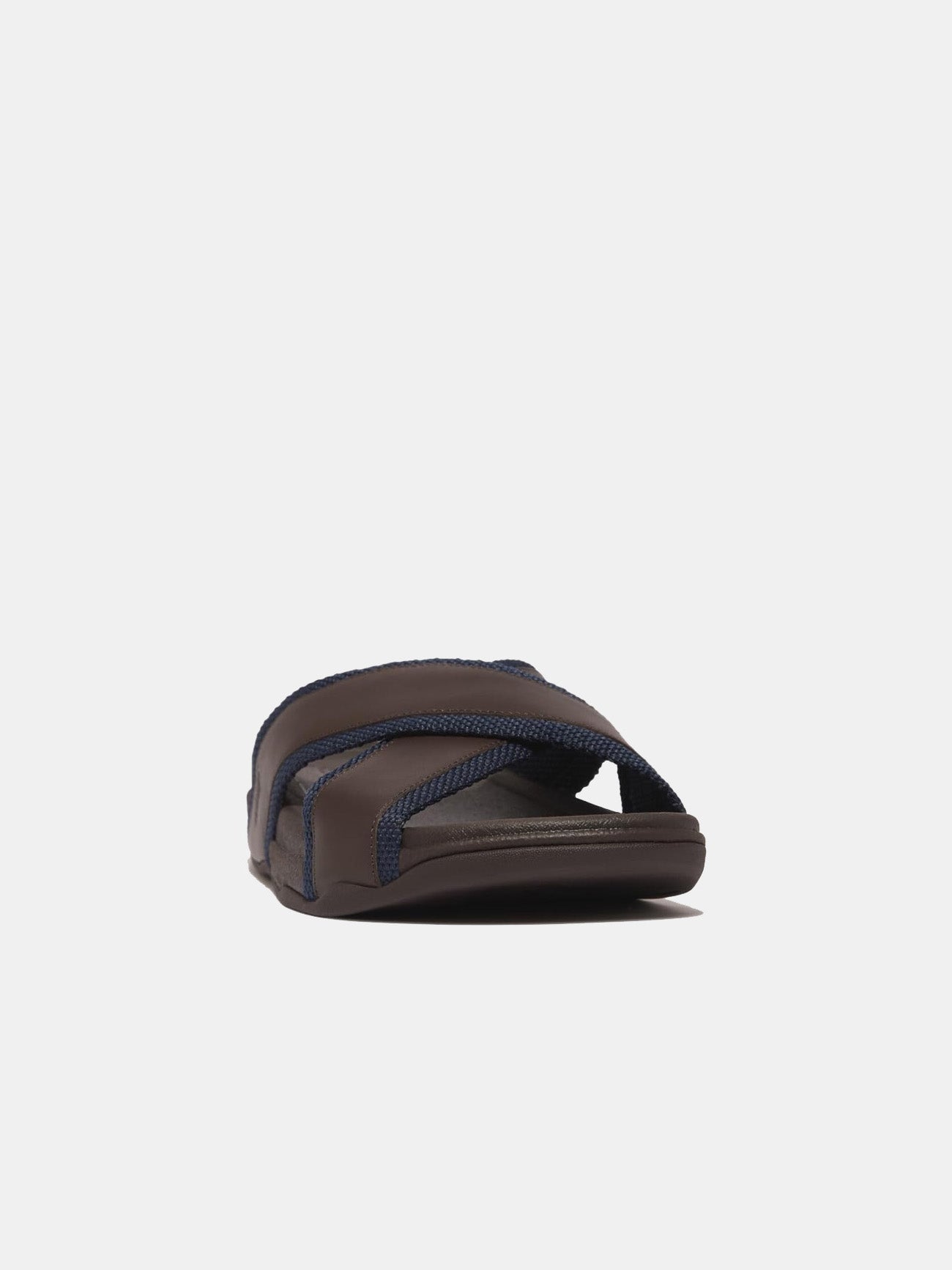 Fitflop Surfer Men's Webbing/Leather Cross Slides #color_Brown