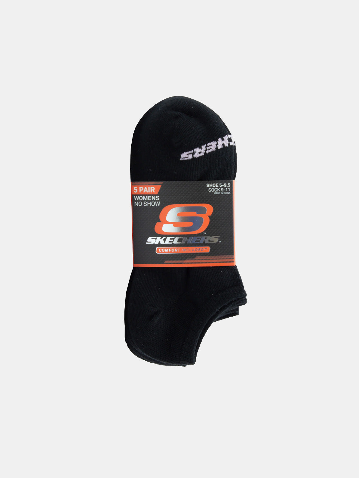 Skechers 5PK Women's Non Terry No Show Socks #color_black
