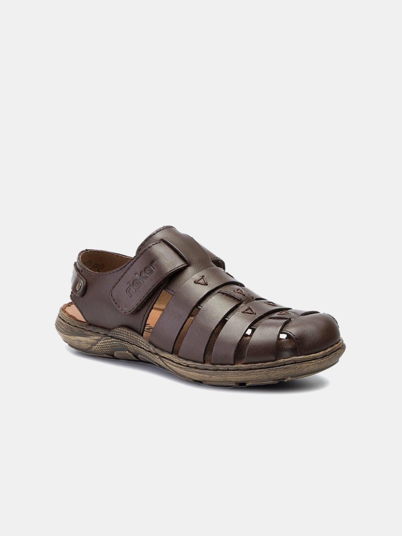 Rieker 22074-25 Back Strap Hook & Loop Outdoor Sandals #color_Brown