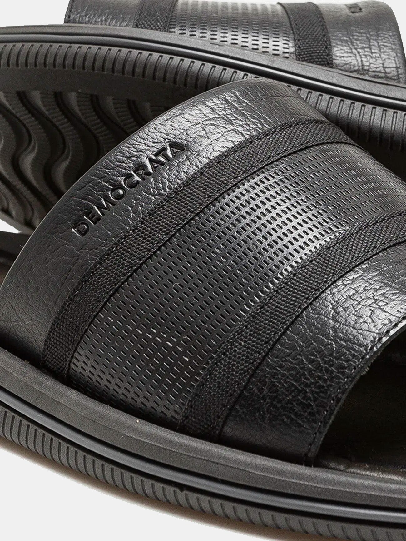 Democrata Men's Easy Groove Sandals #color_Black