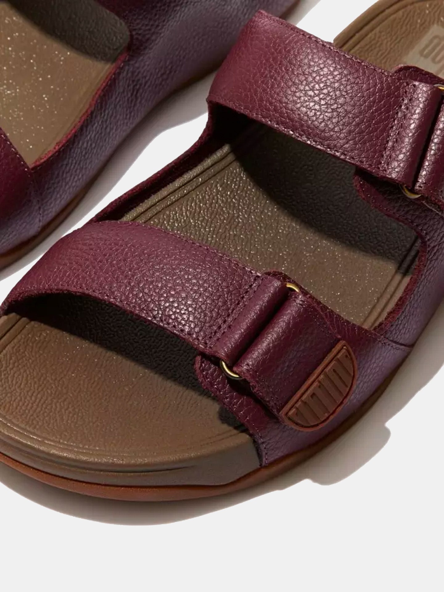 Fitflop Men's Gogh Moc Adjustable Leather Slides #color_Purple