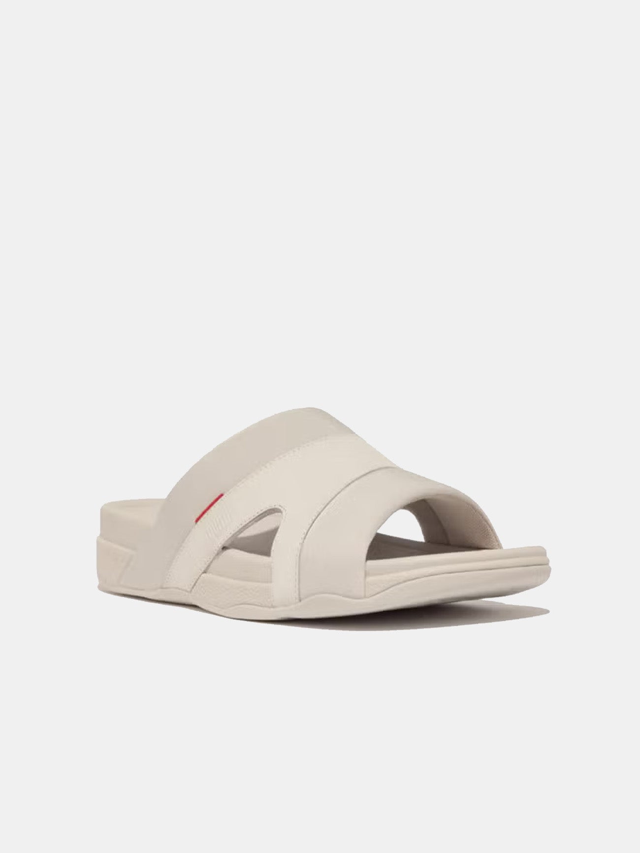 Fitflop Freeway III Men's Leather-Mix Slides #color_Clay Gray