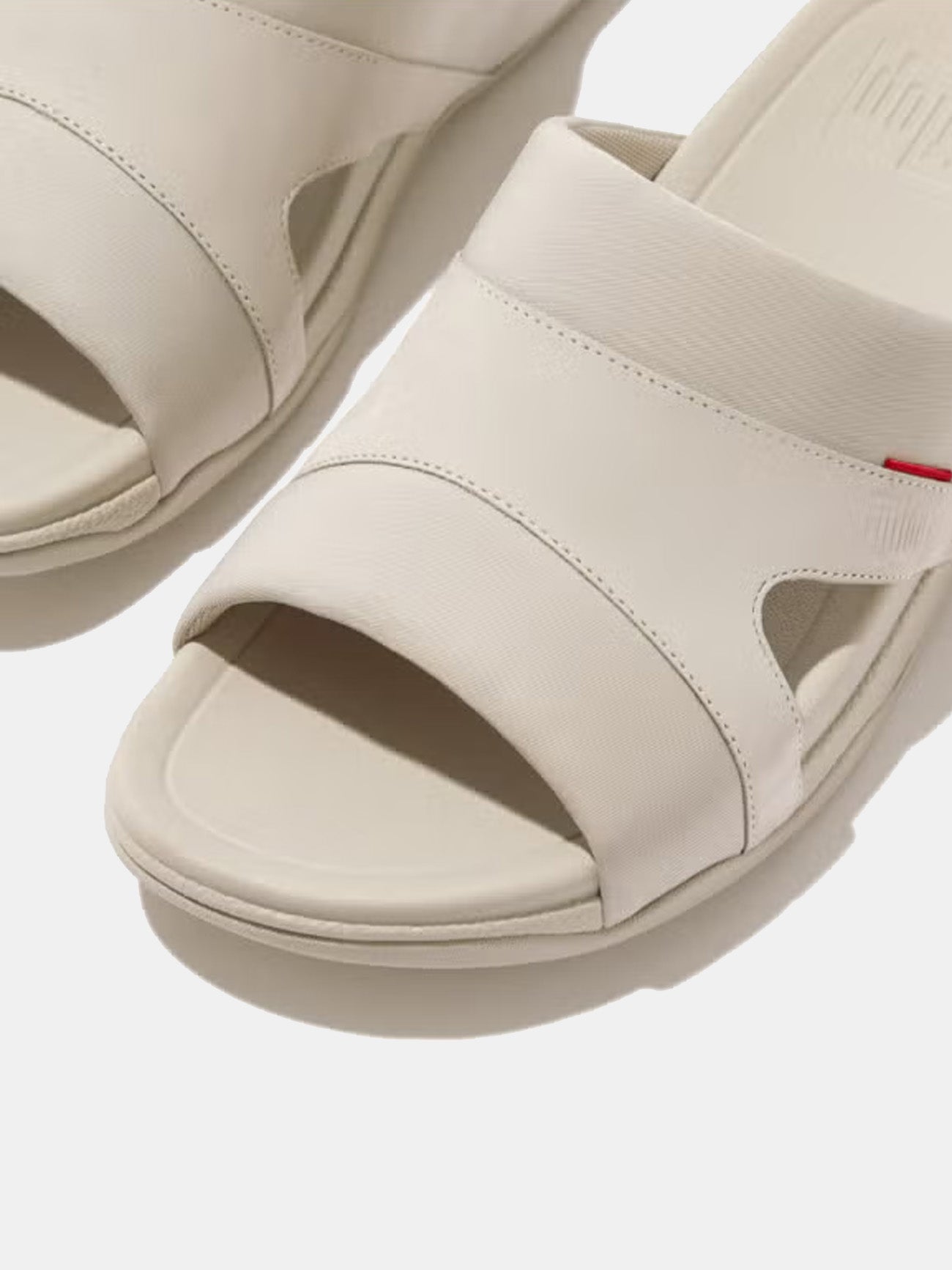 Fitflop Freeway III Men's Leather-Mix Slides #color_Clay Gray