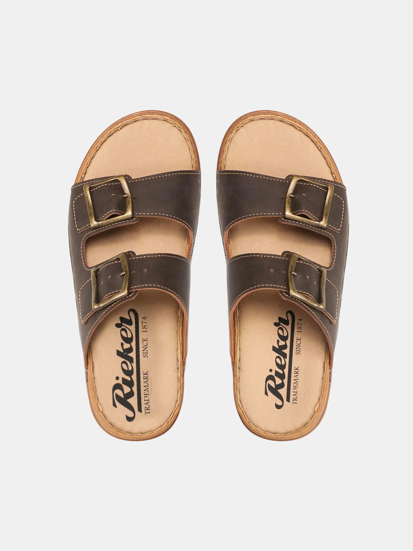 Rieker 25763 Men's Slider Sandals #color_brown