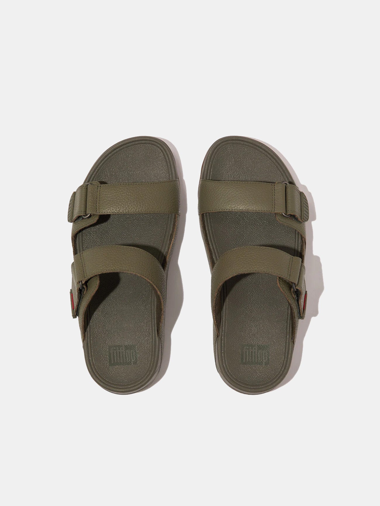 Fitflop Gogh Moc Men'ss Adjustable Leather Slides #color_green