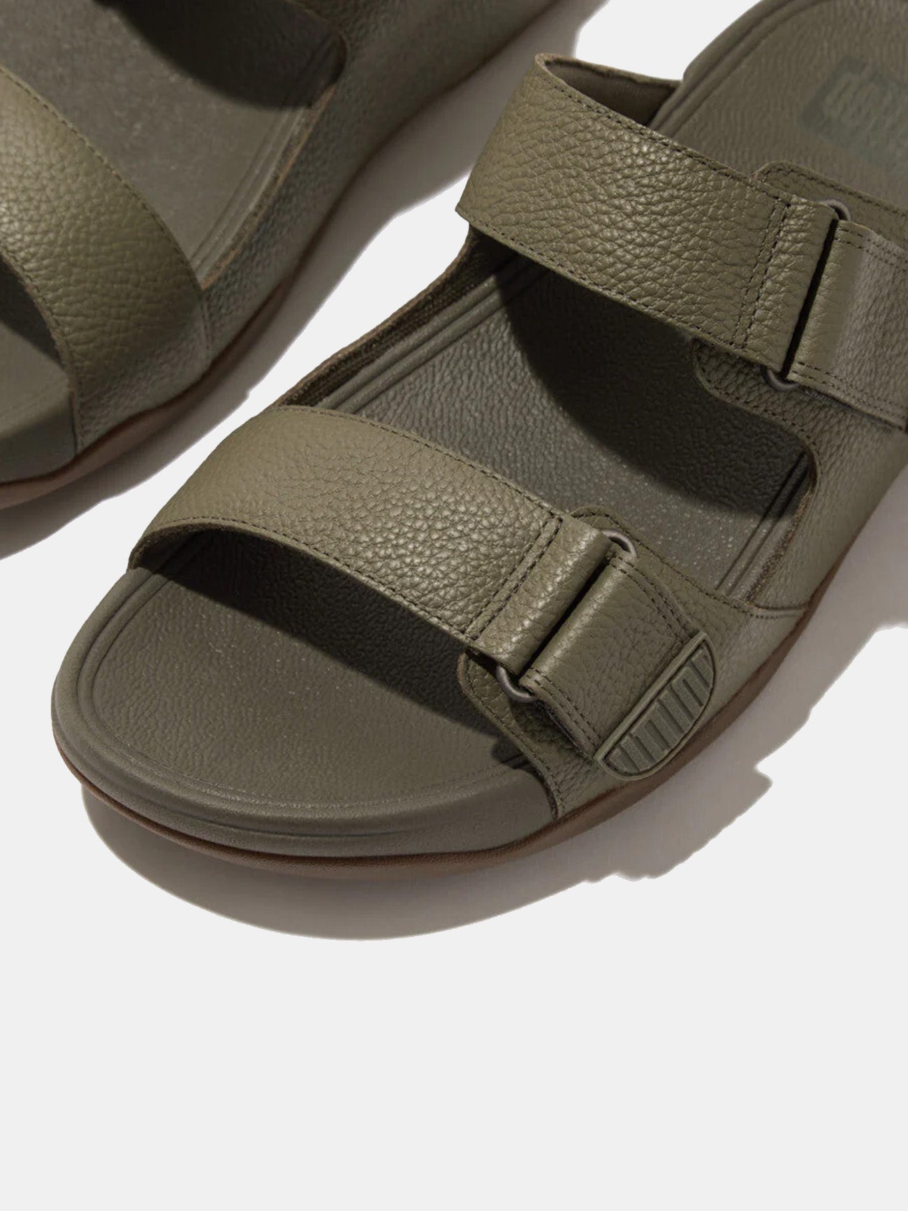 Fitflop Gogh Moc Men'ss Adjustable Leather Slides #color_green
