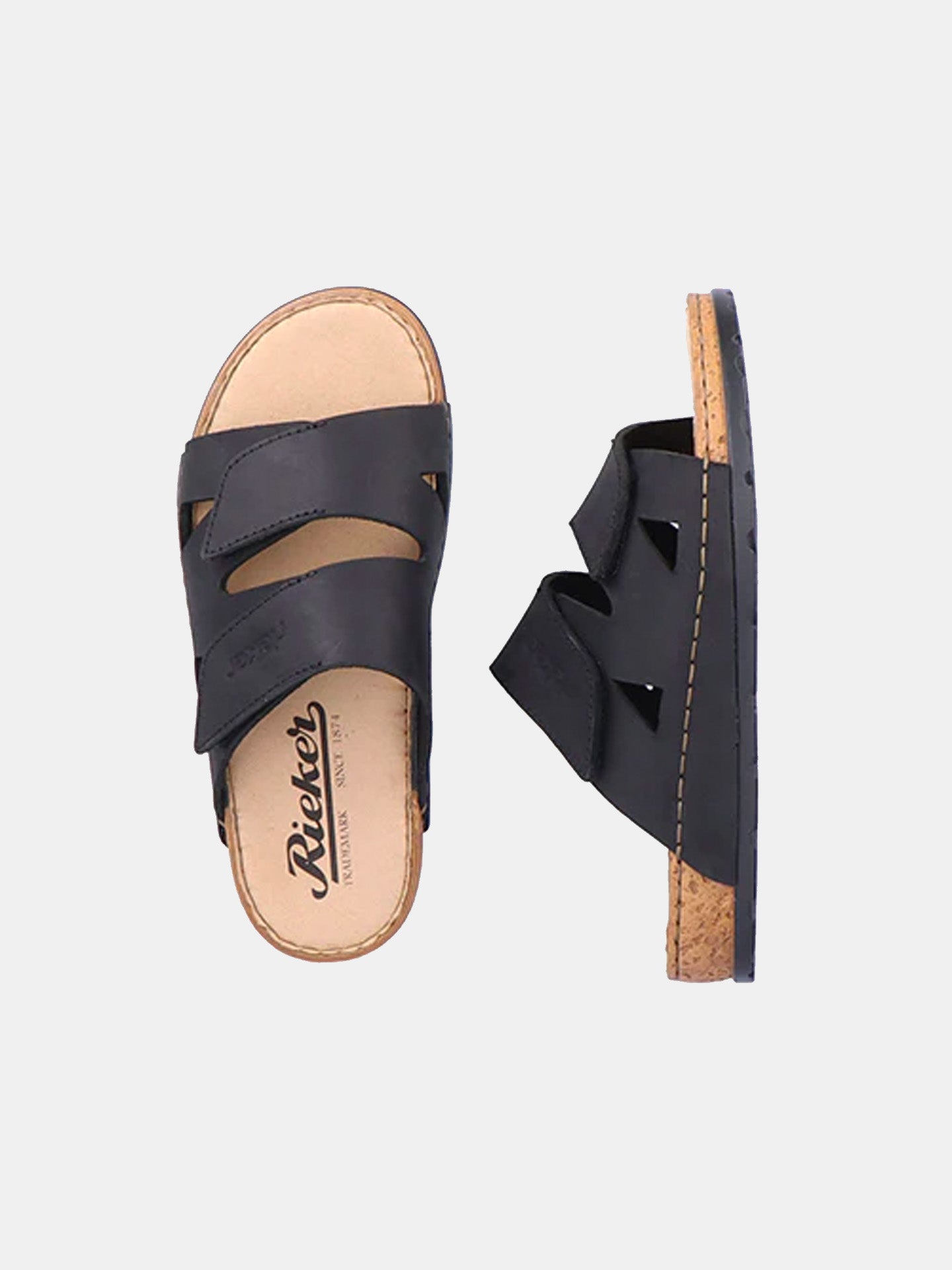Rieker 25650 Men's Slider Sandals #color_black