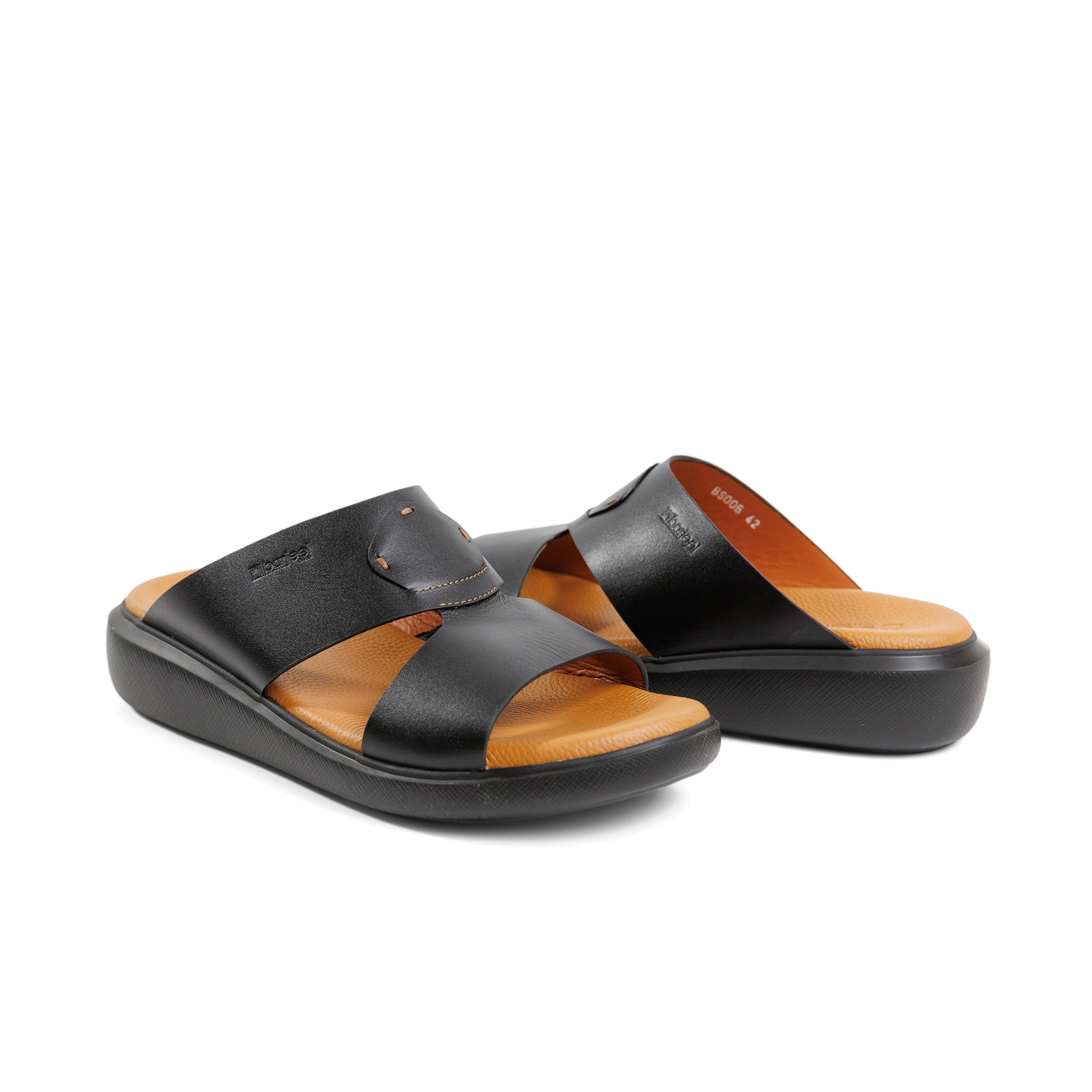 Barjeel Uno BS005 Men's Sandals #color_Black