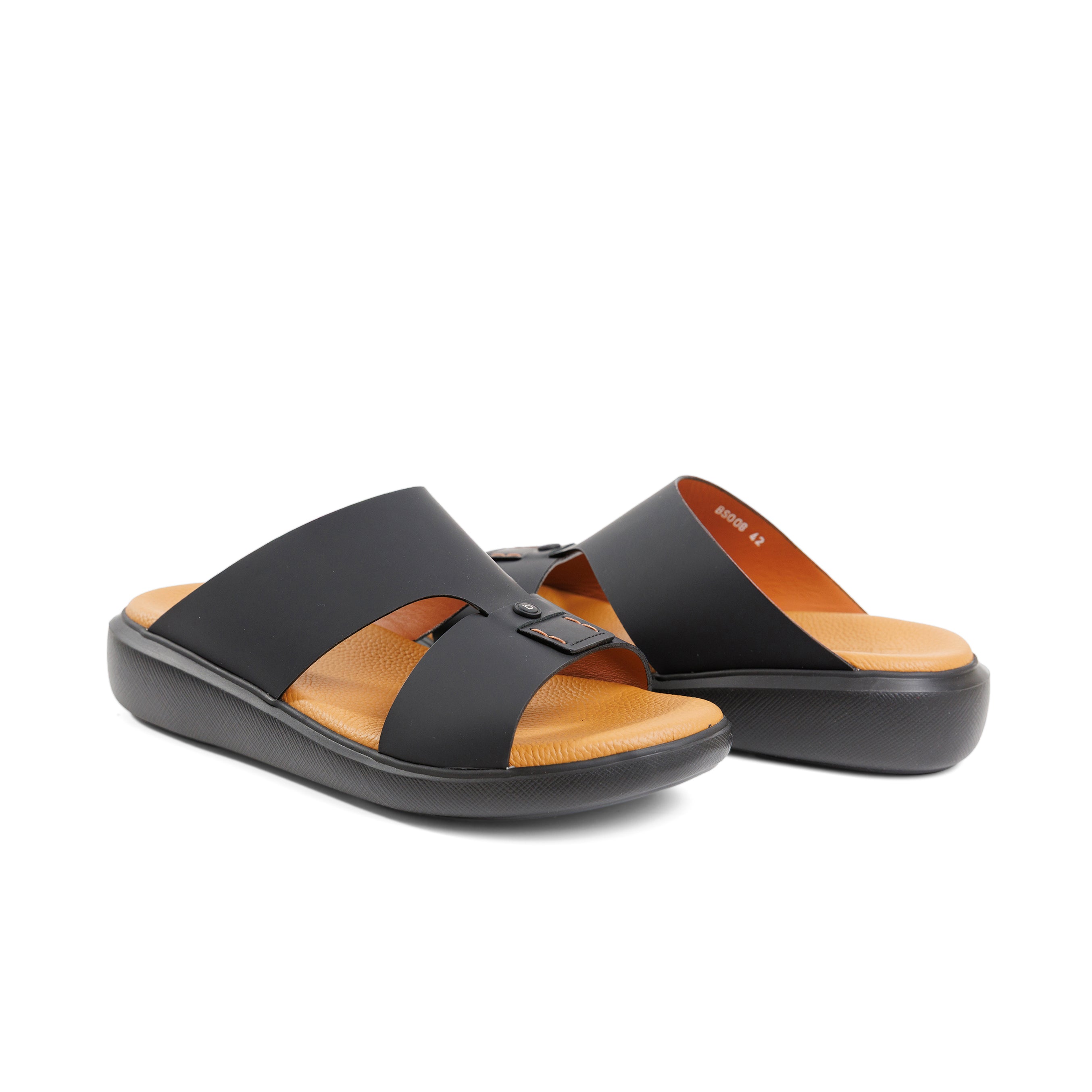 Barjeel Uno BS008 Men's Sandals #color_Black