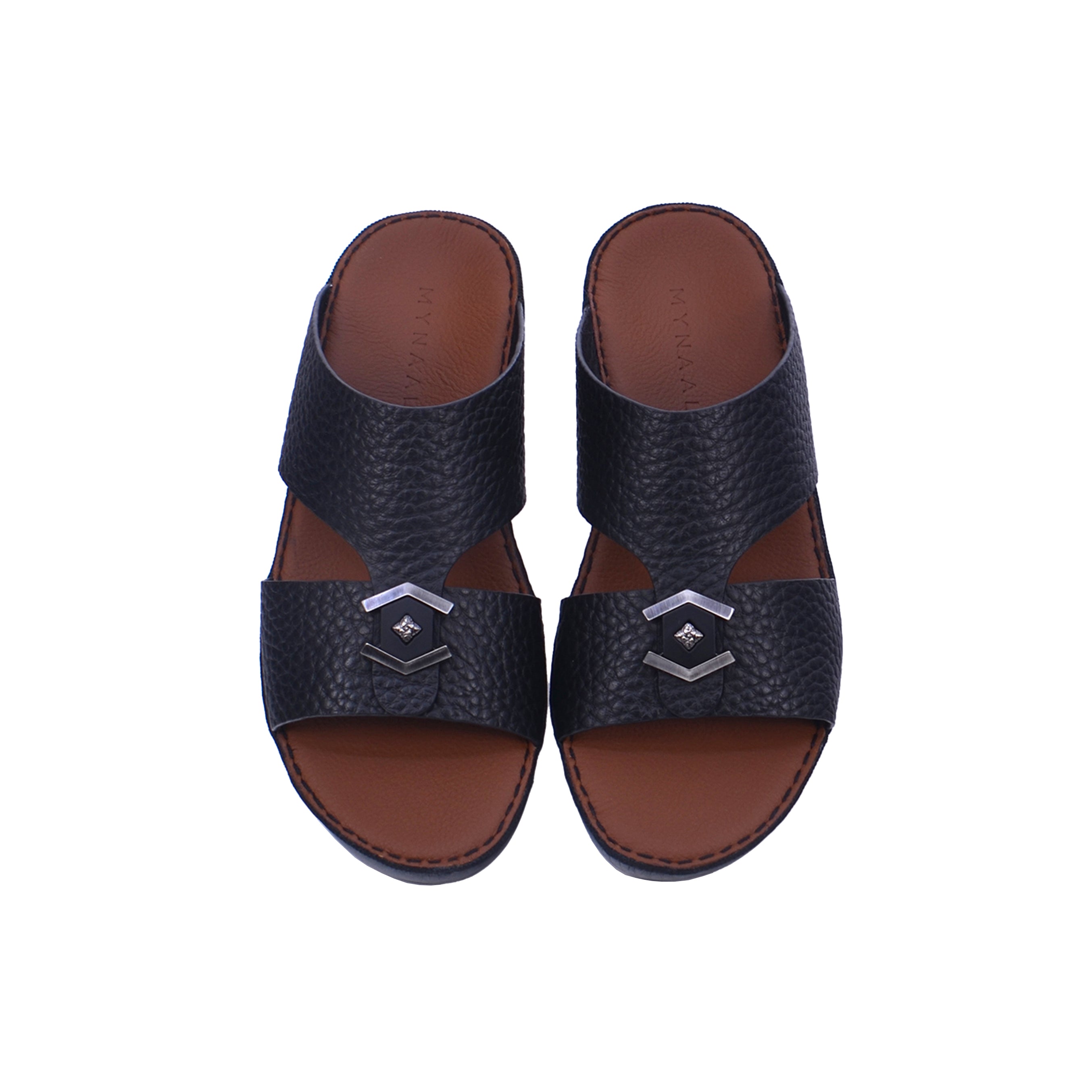 Mynaal MYL 005 Men's Arabic Sandals #color_Black