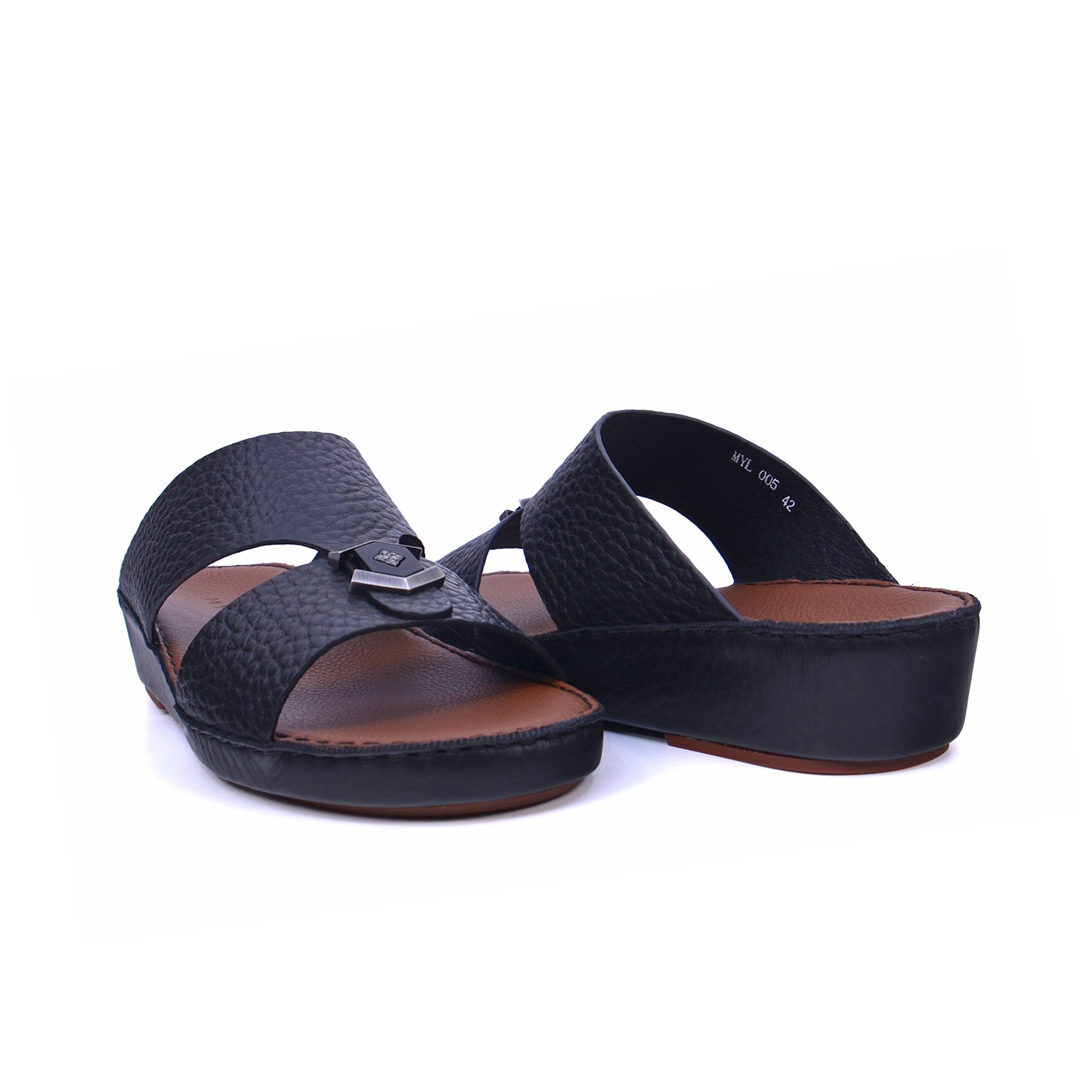 Mynaal MYL 005 Men's Arabic Sandals #color_Black