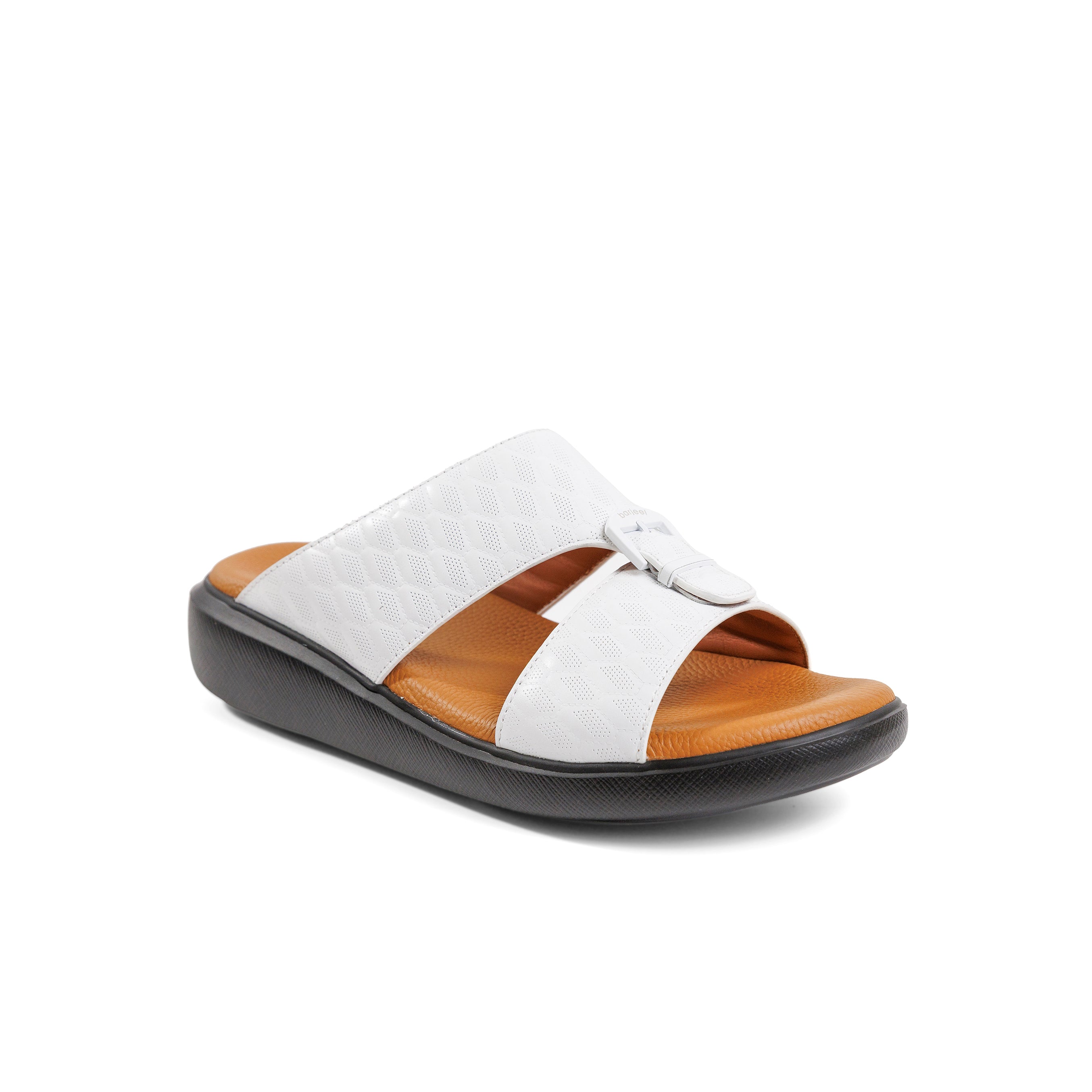 Barjeel Uno BS009 Men's Sandals #color_White