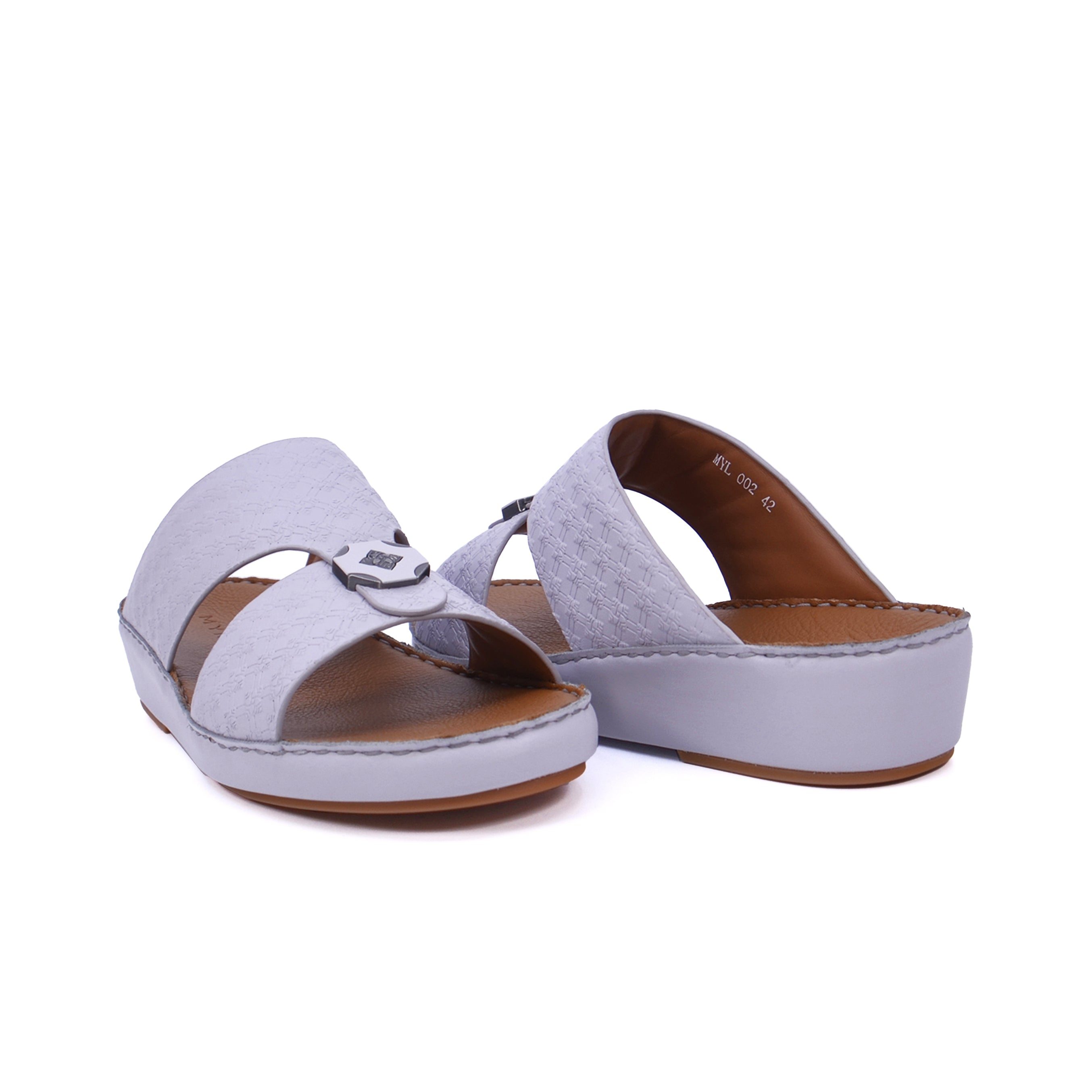Mynaal MYL 002 Men's Arabic Sandals #color_White