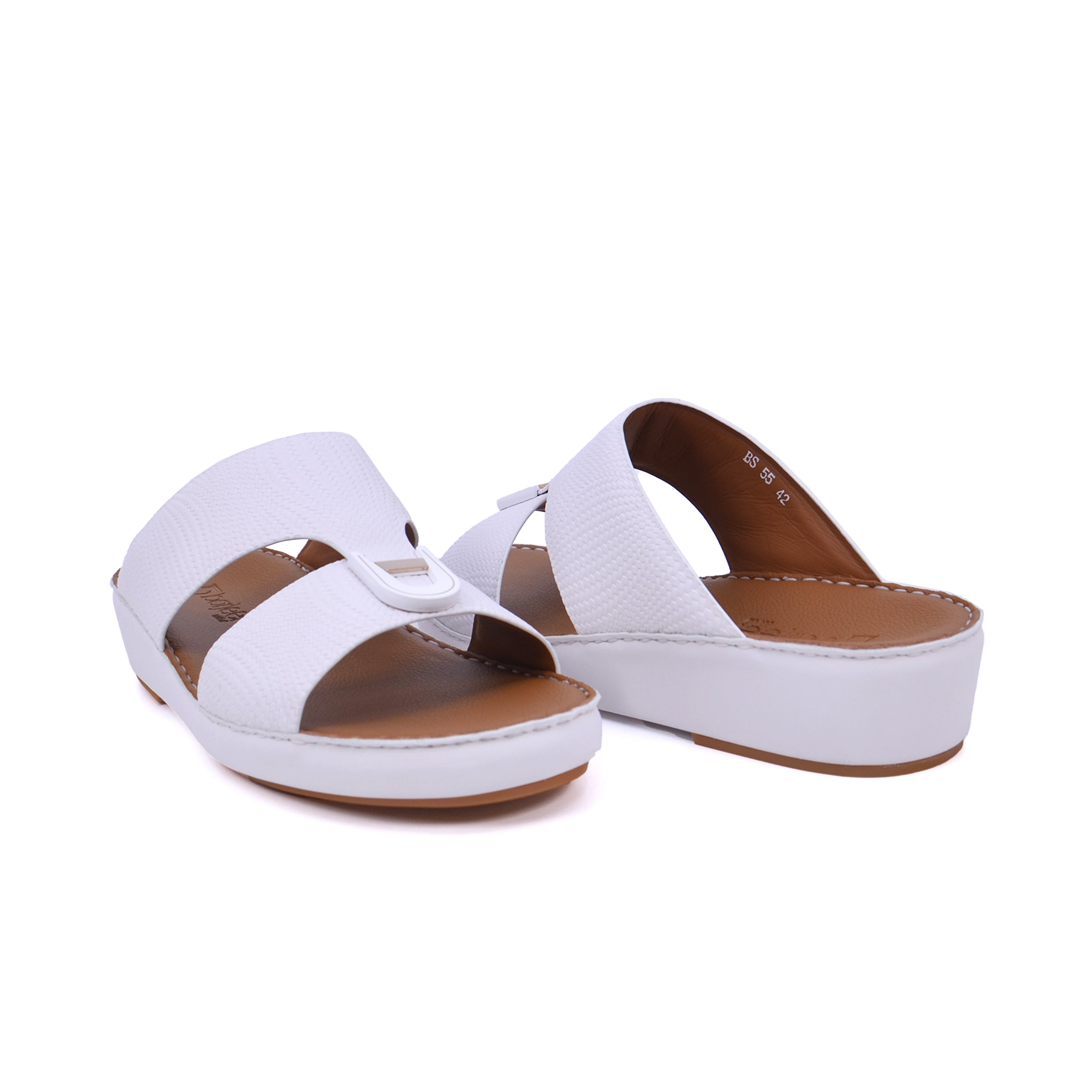 Barjeel Uno BS55 Men's Sandals #color_White
