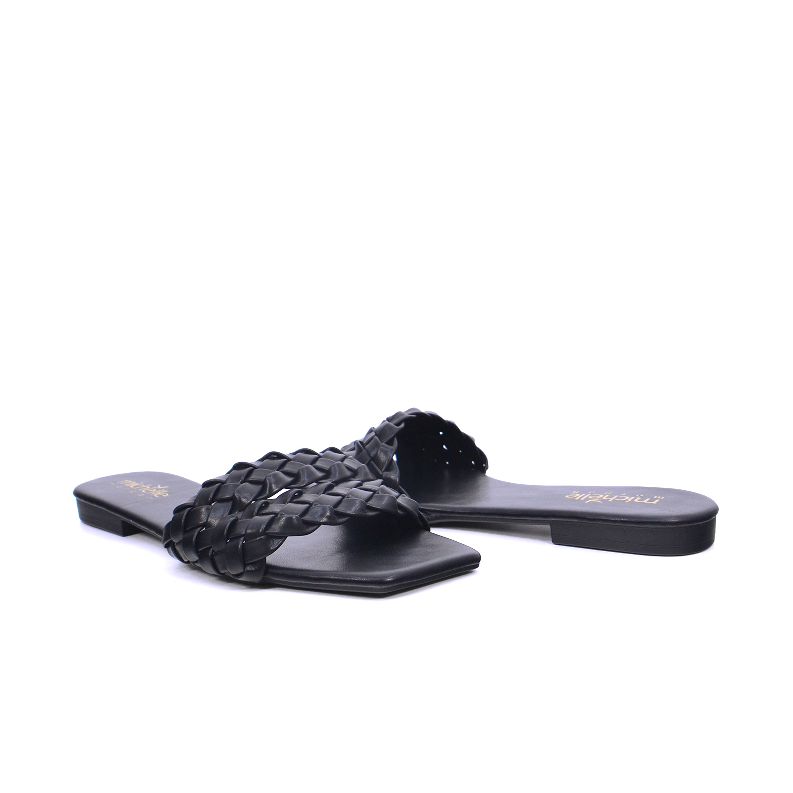 Michelle Morgan 114RC80O Women's Flat Sandals #color_Black