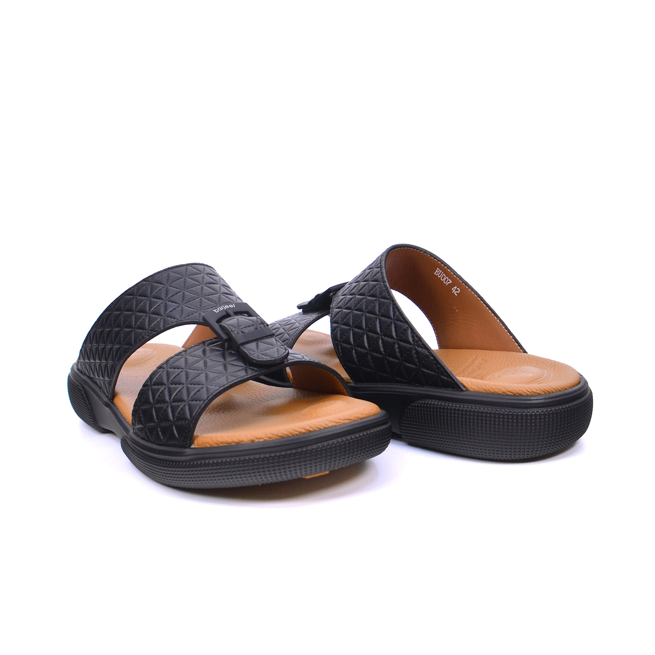 Barjeel Uno BU007 Men's Sandals #color_Black