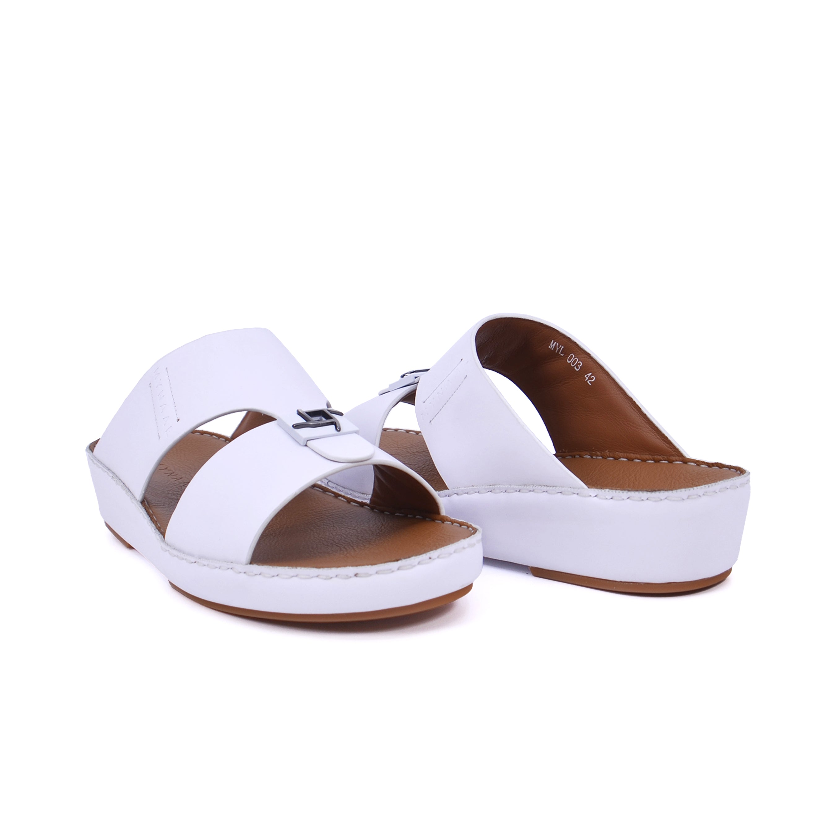 Mynaal MYL 003 Men's Arabic Sandals #color_White