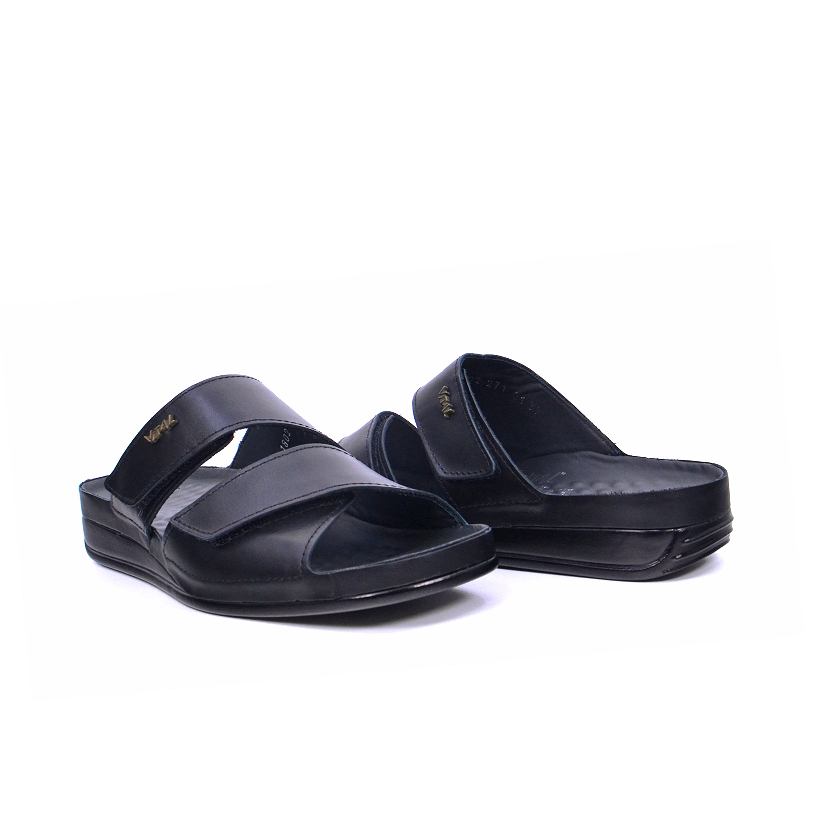 Vital Nova Women's Flat Sandals #color_Black