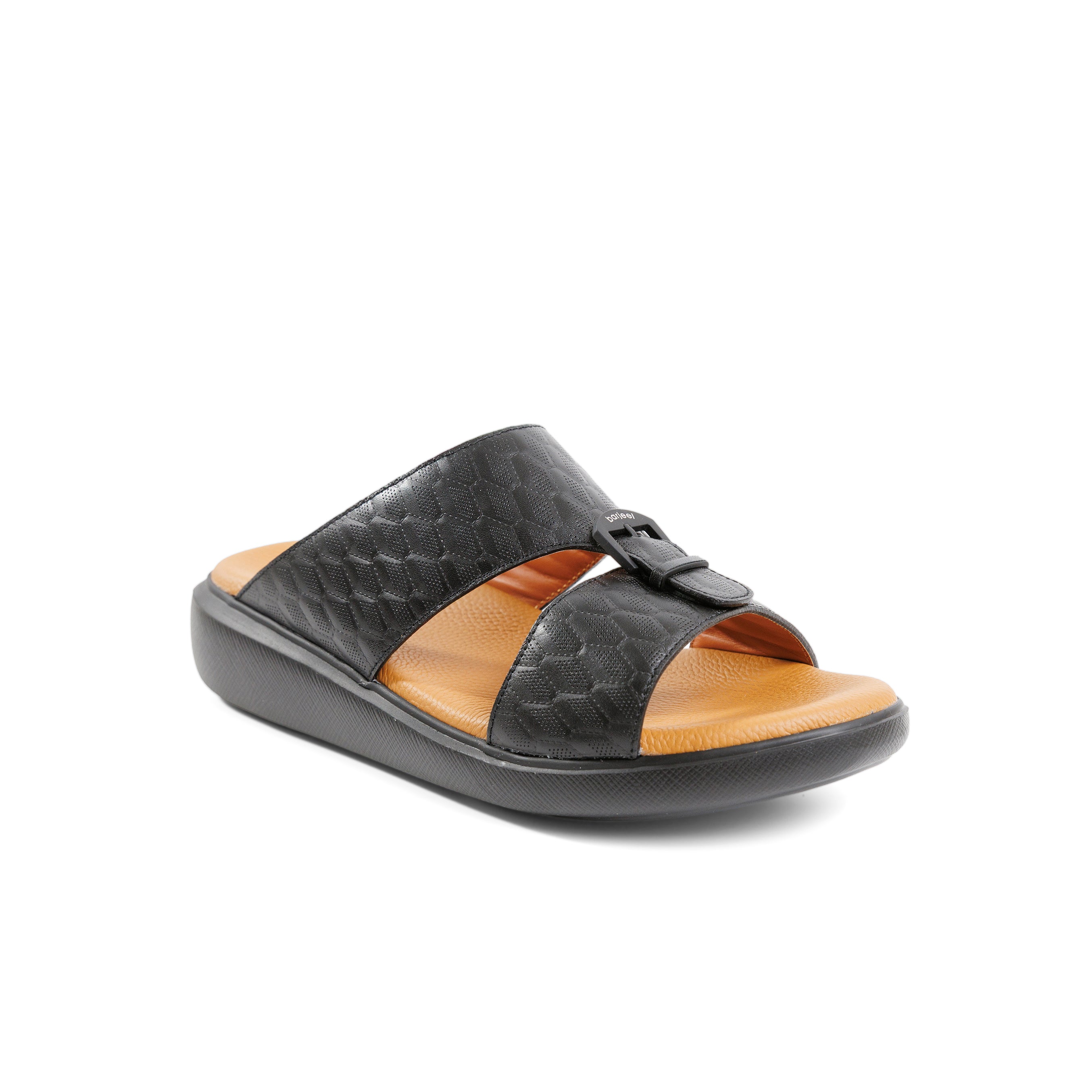 Barjeel Uno BS009 Men's Sandals #color_Black