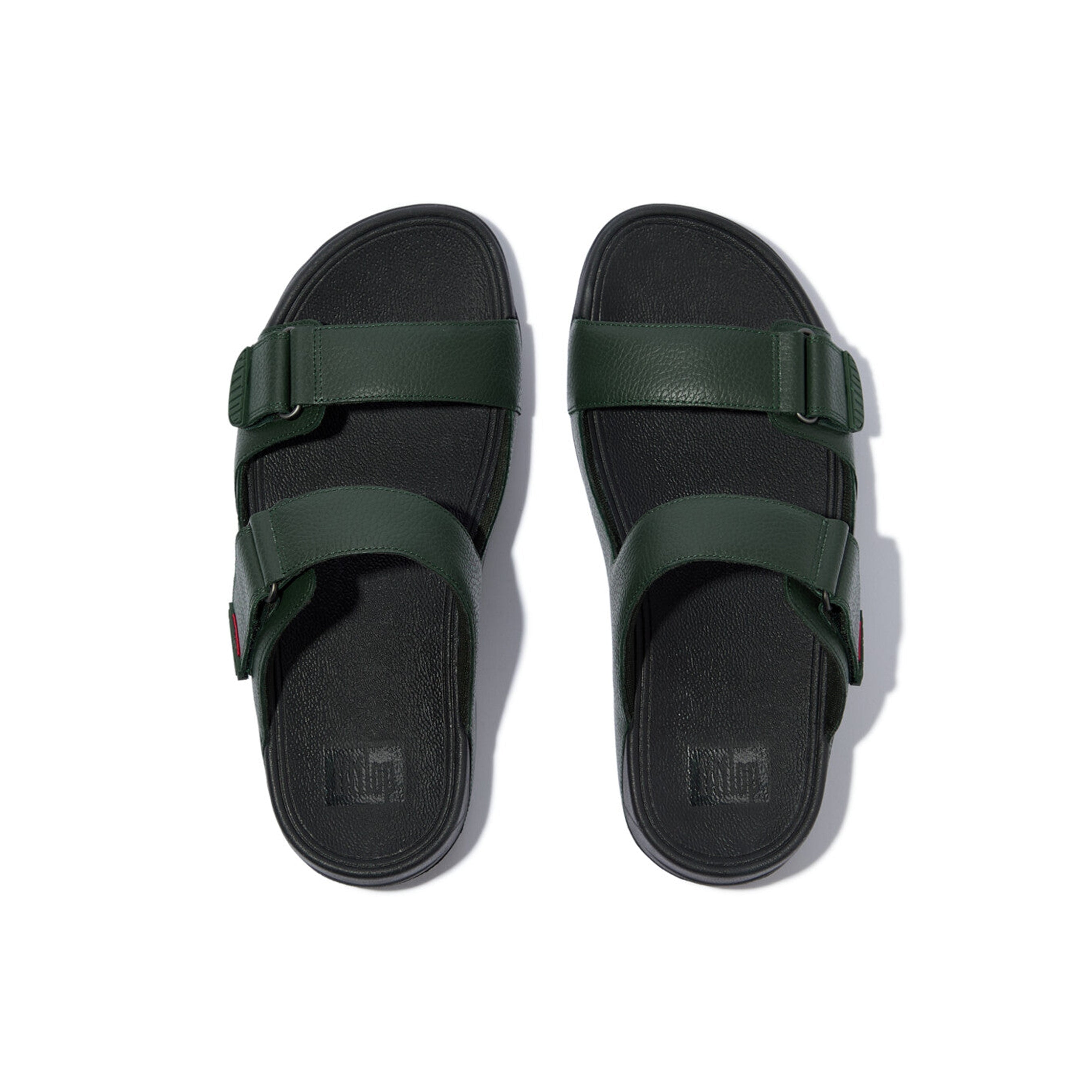 Fitflop Gogh Moc Slide-In Leather sandals #color_Deep Green