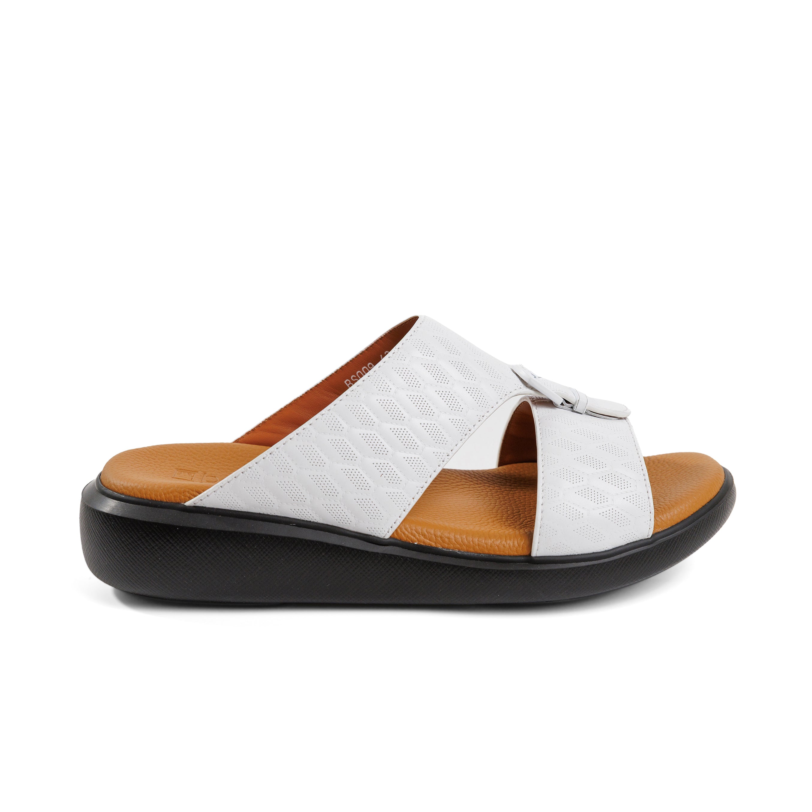 Barjeel Uno BS009 Men's Sandals #color_White