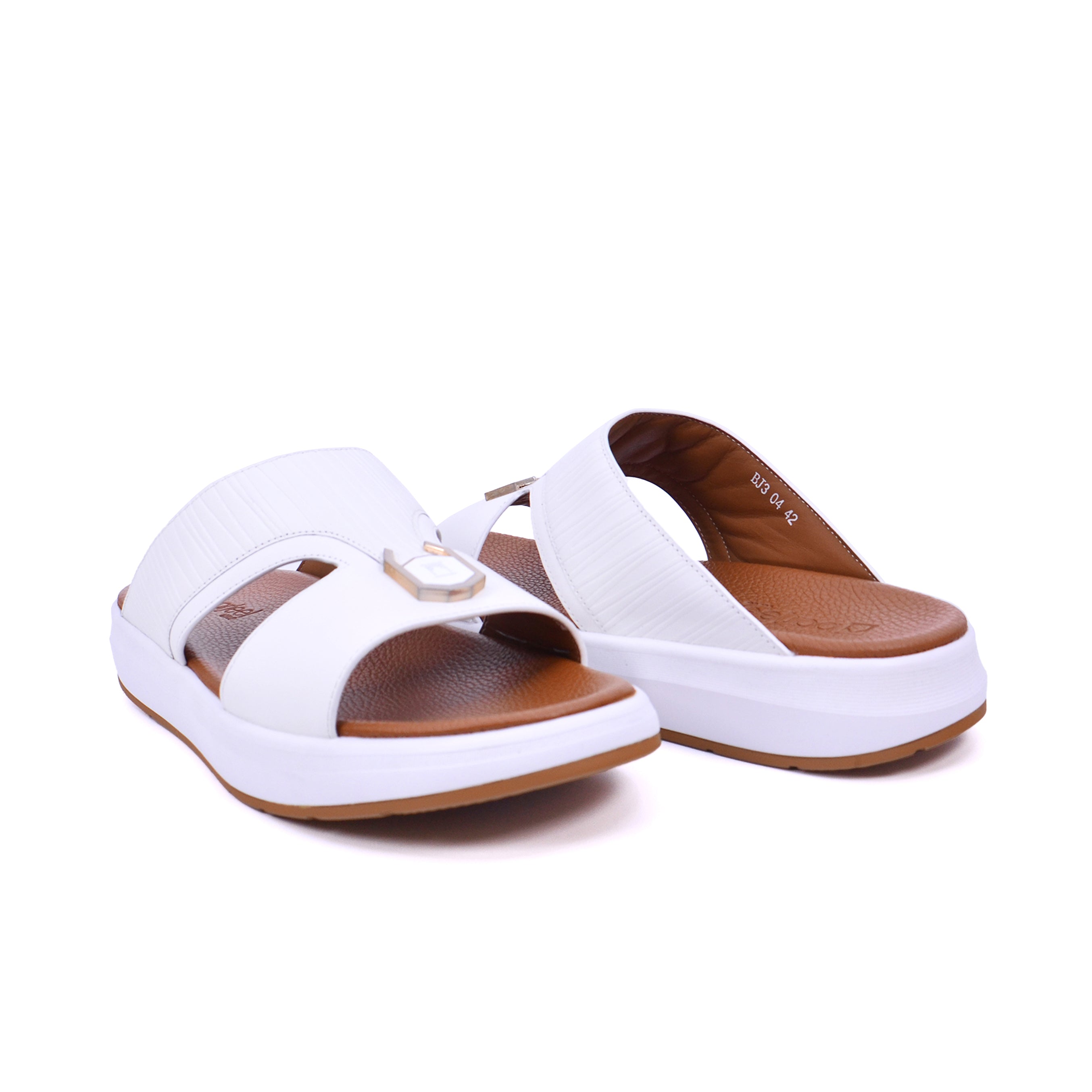 Barjeel Uno BJ 304 Men's Sandals #color_White