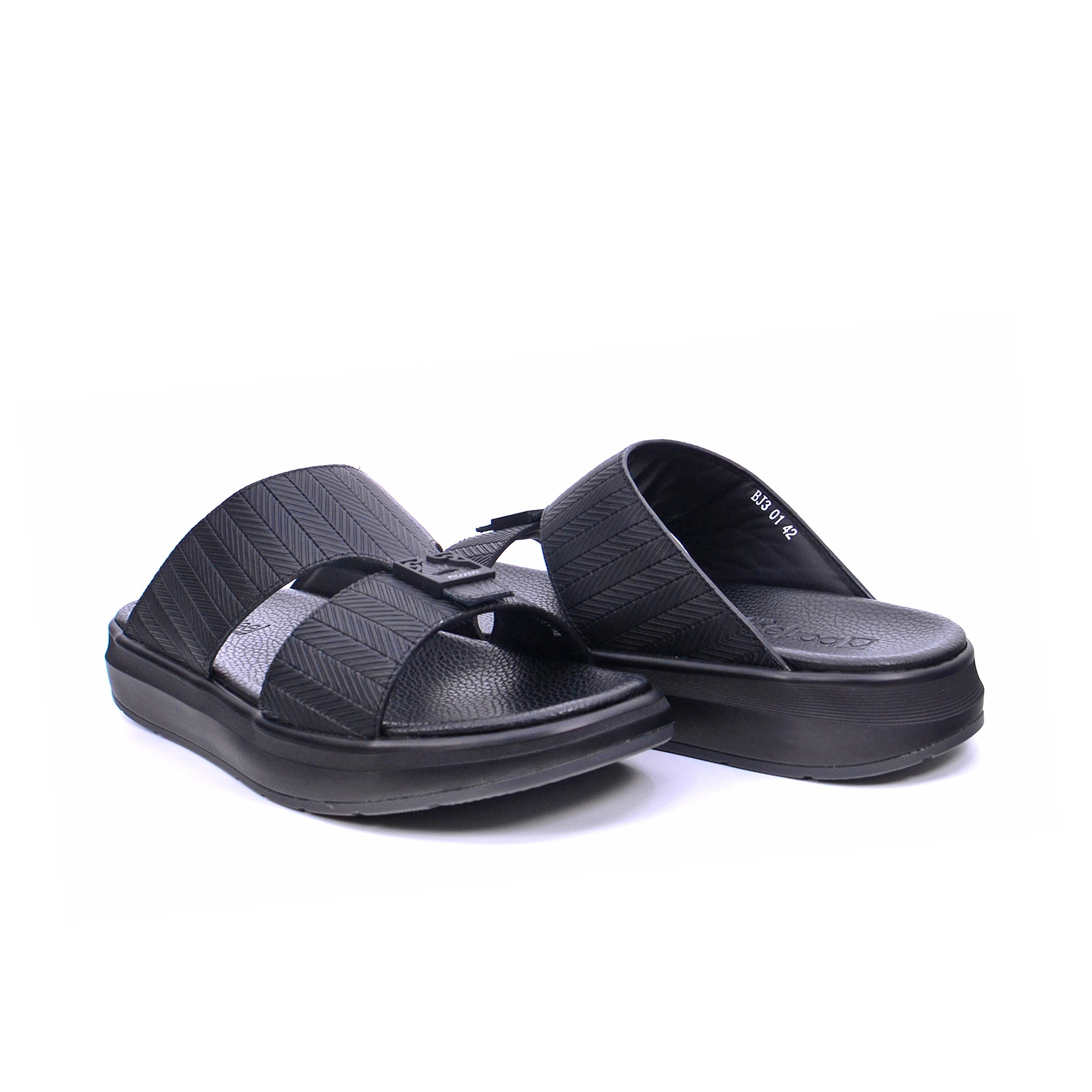 Barjeel Uno BJ 301 Men's Sandals #color_Black