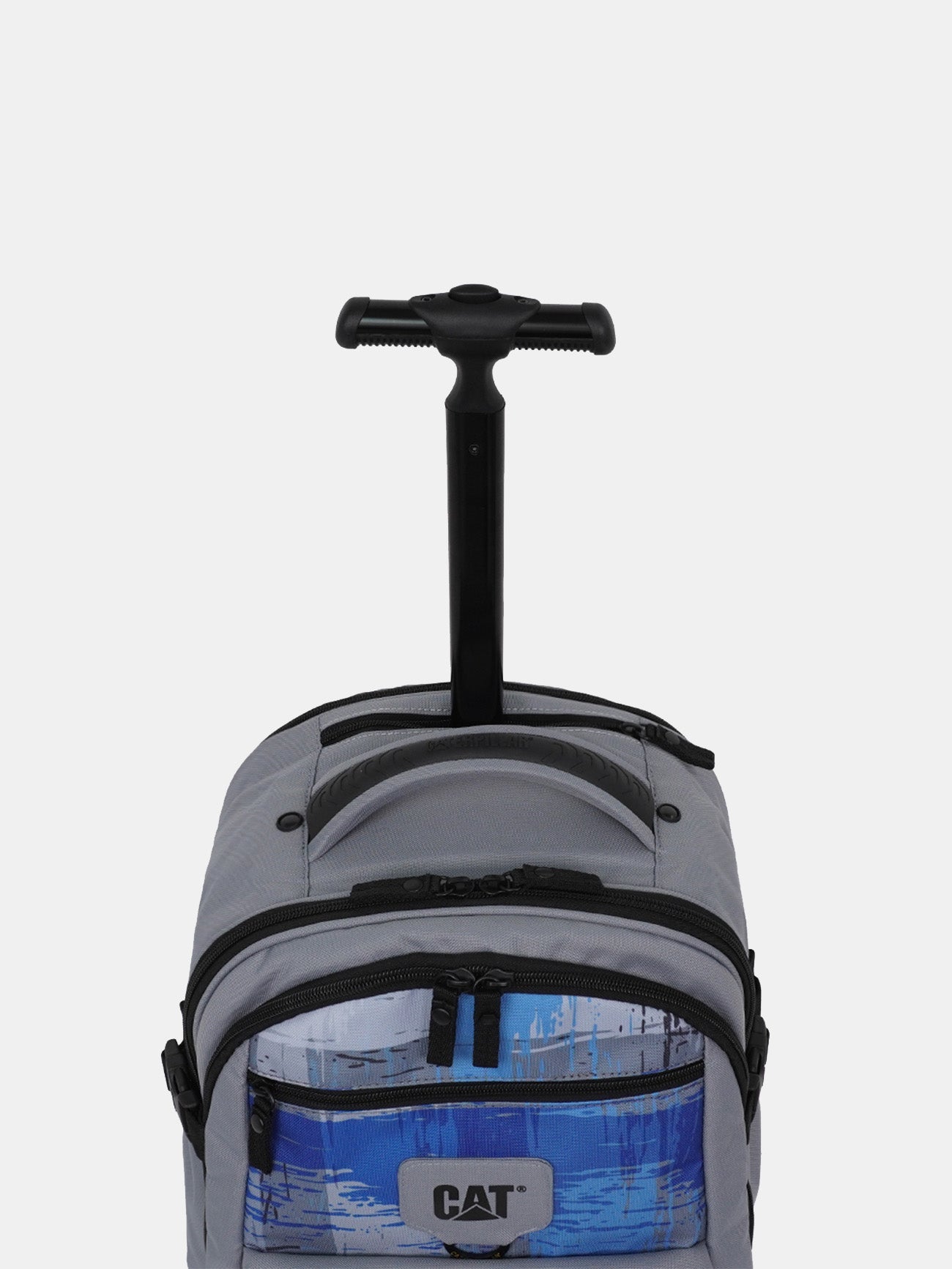 Caterpillar RollRover 2 Wheel Trolley Bag #color_brush grid blue/grey