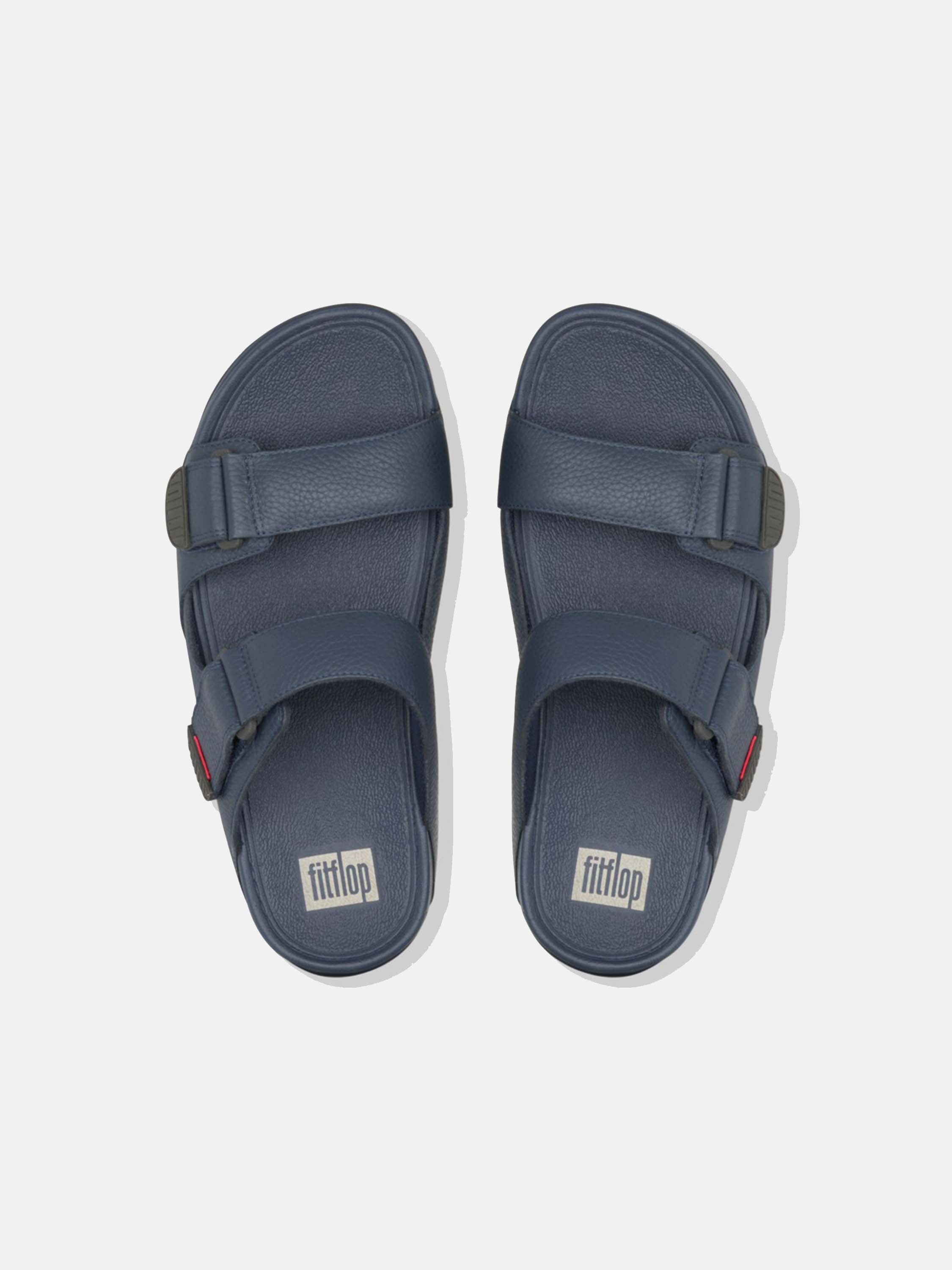 Fitflop Men's Gogh Moc Leather Sandals #color_Navy