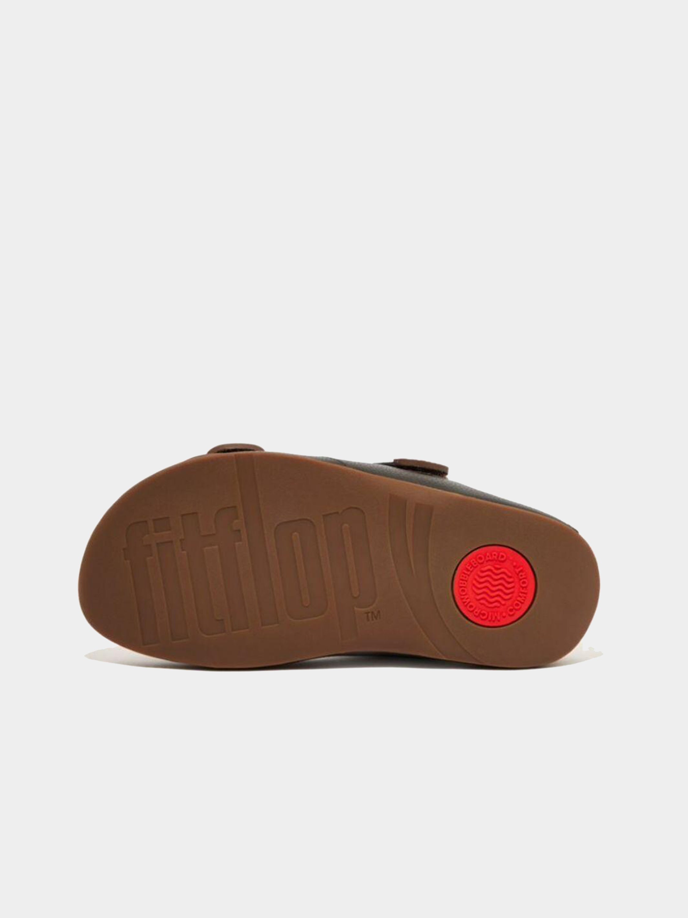 Fitflop Men's Gogh Moc Adjustable Leather Slides #color_Dark Brown