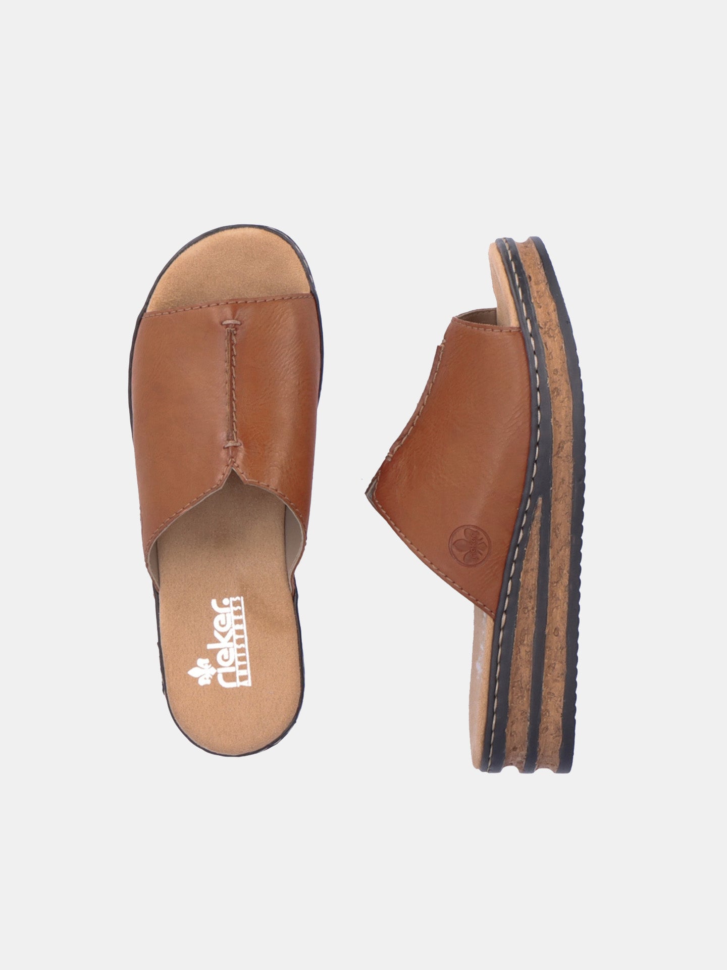 Rieker 629M9 Women's Slider Sandals #color_Brown