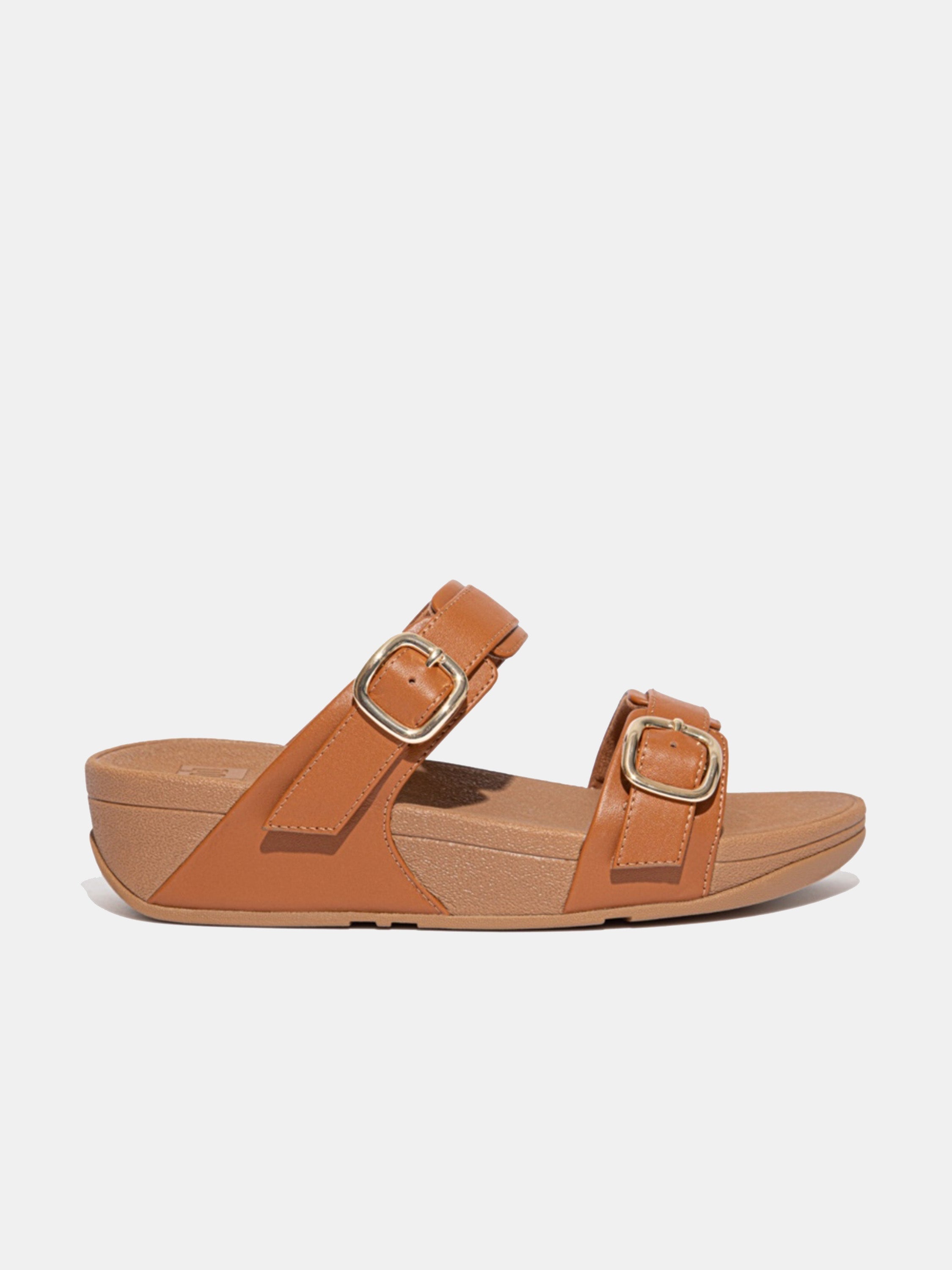 FitFlop Lulu Women's Adjustable Leather Slides #color_tan