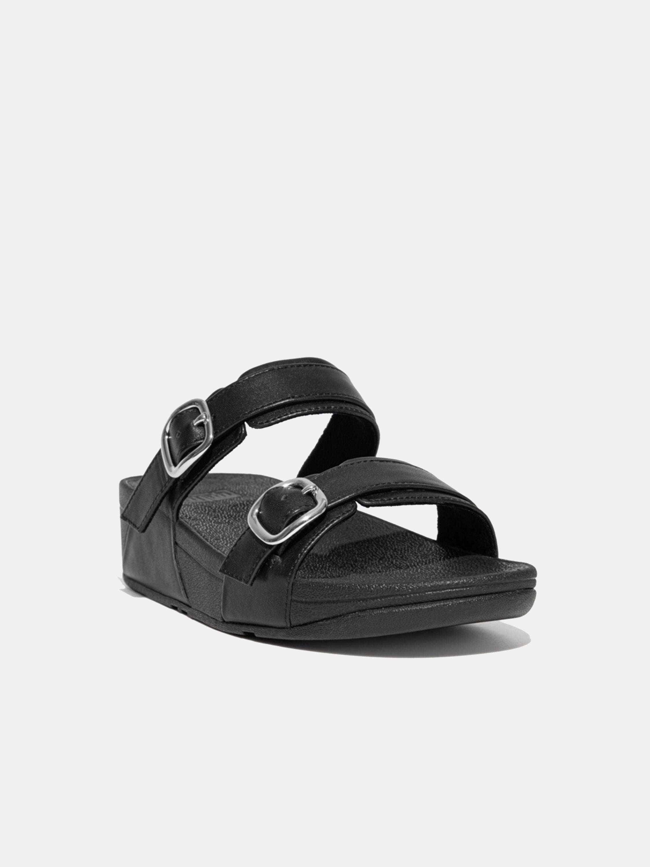 FitFlop Lulu Women's Adjustable Leather Slides #color_black