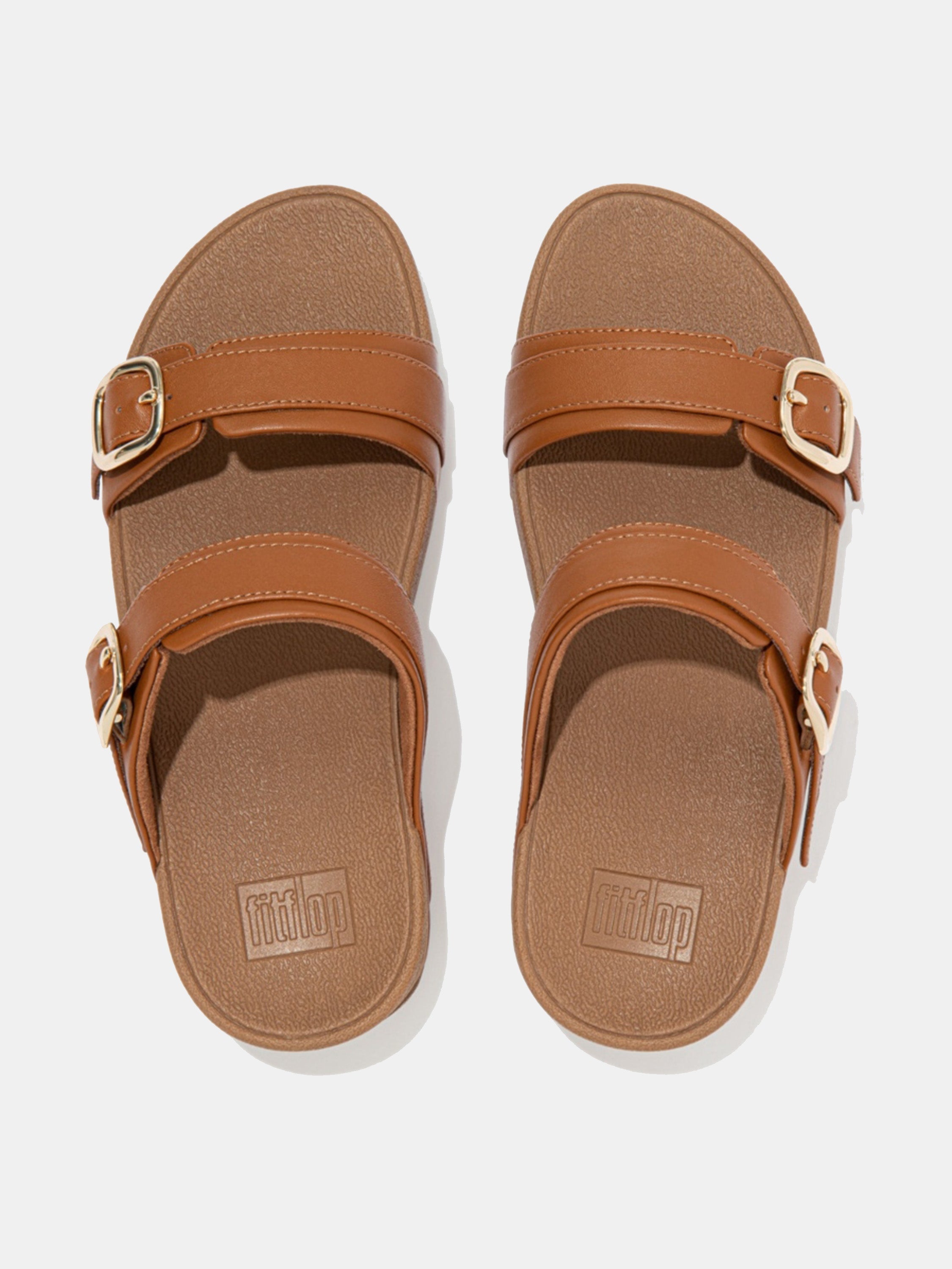 FitFlop Lulu Women's Adjustable Leather Slides #color_tan