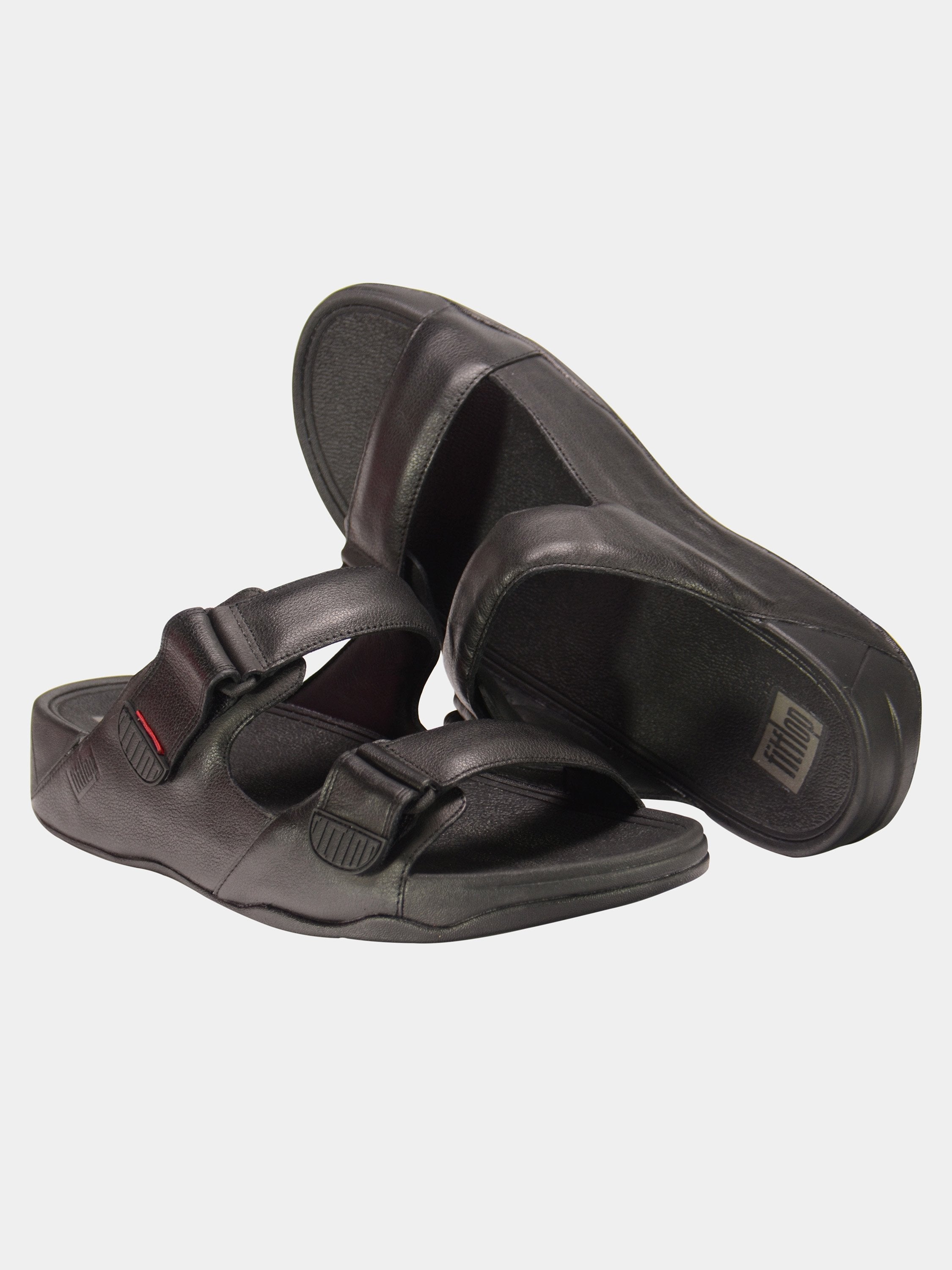 Fitflop Men's Gogh Moc Leather Sandals #color_Black