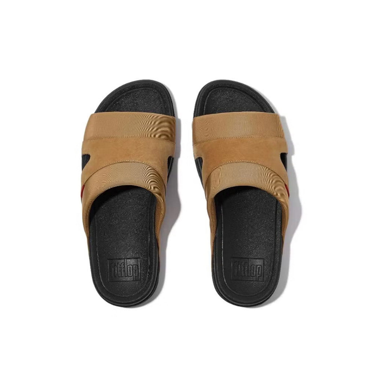 Fitflop Freeway III Men's Leather-Mix Slides #color_Brown