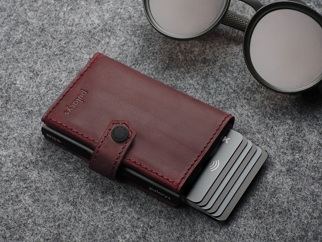 Pularys Hiker Wallet - Hunter Leather #color_Maroon