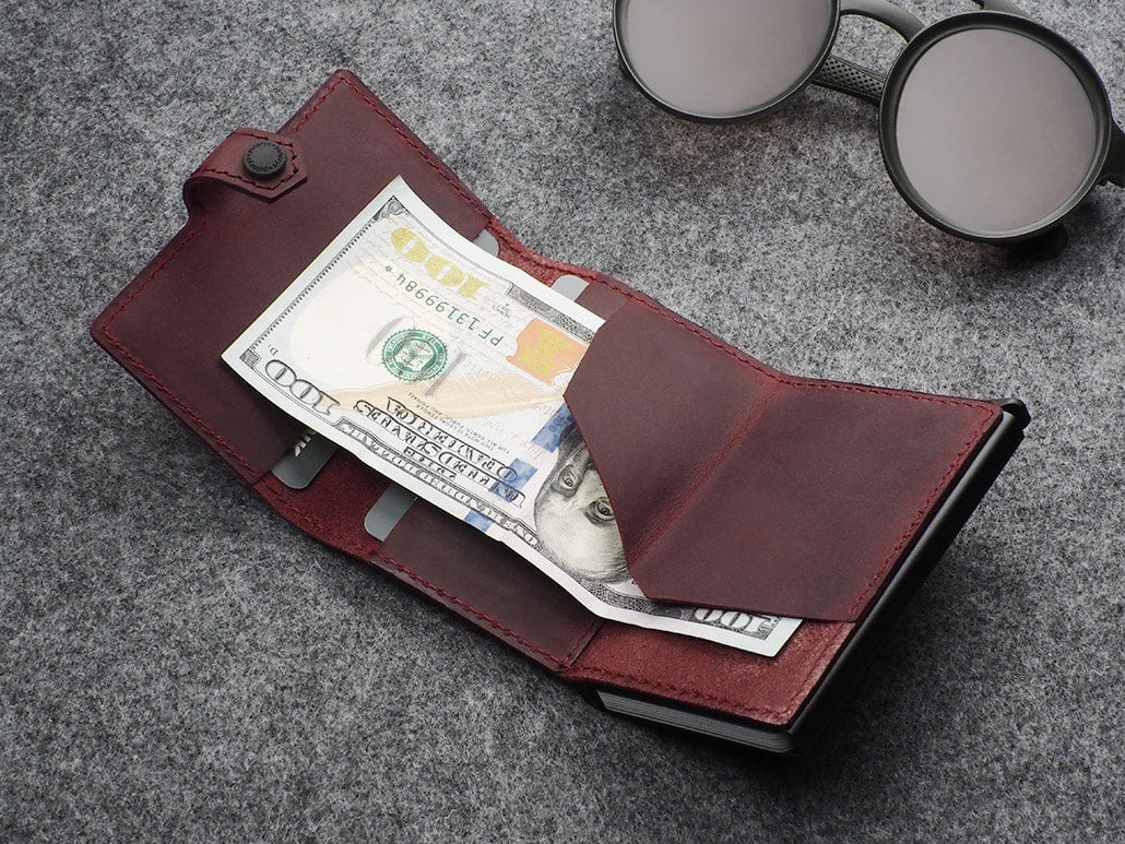 Pularys Hiker Wallet - Hunter Leather #color_Maroon