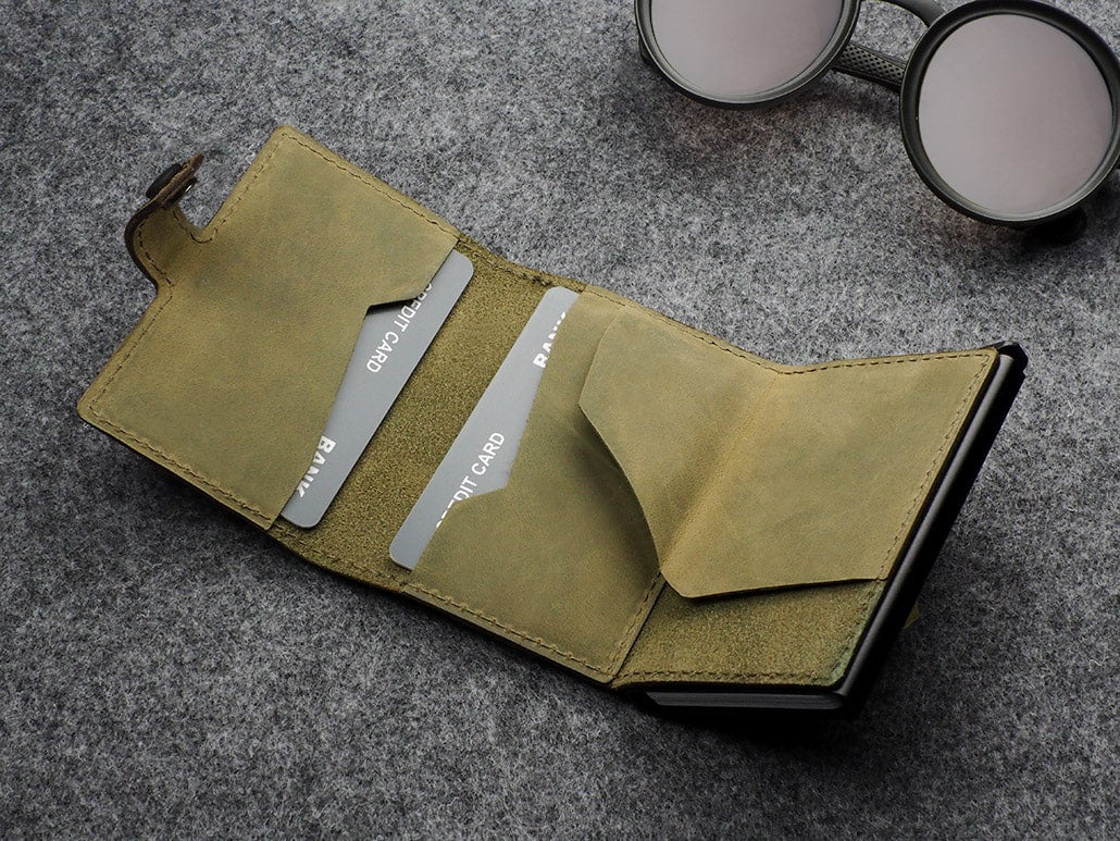 Pularys Hiker Wallet - Hunter Leather #color_Olive