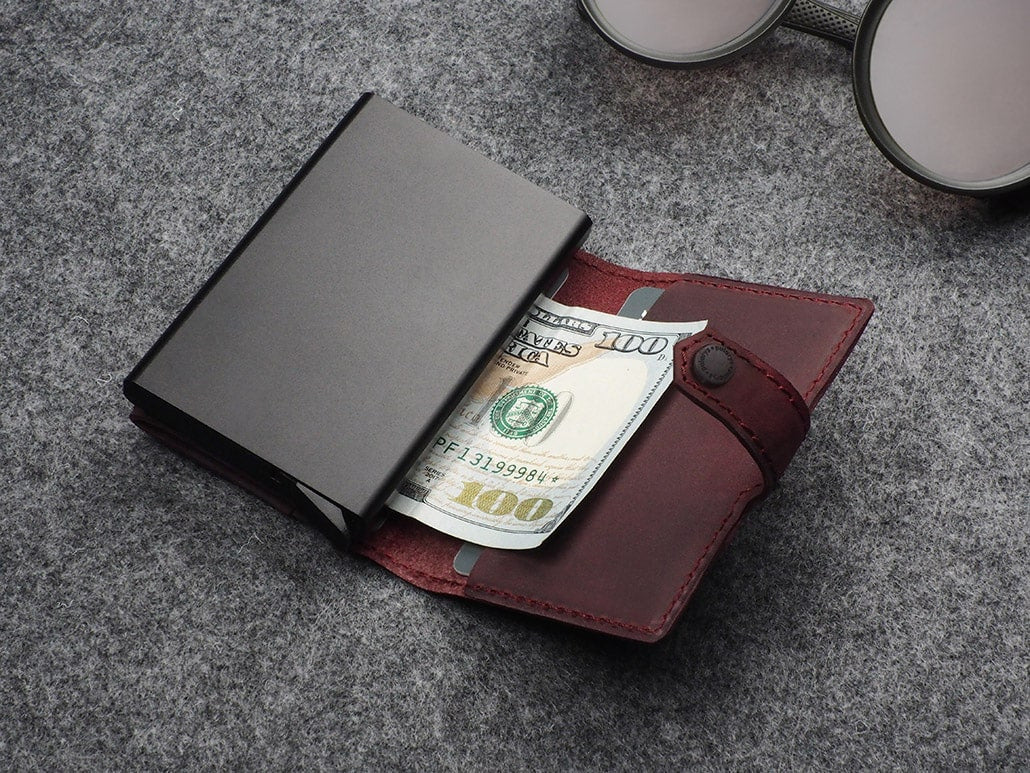 Pularys Hiker Wallet - Hunter Leather #color_Maroon